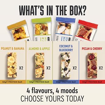 Presteez Gut Health Protein Bars 50g Variety Pack - No Added Sugar, No Sweeteners, Minimally Processed Healthy Snacks, Gluten Free, Prebiotics, High Fibre & Vitamin C,10g Protein, 8 Pack