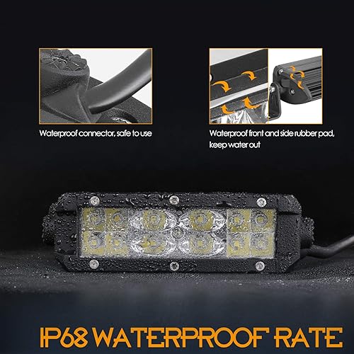 Miniatura 4 de Nirider - Cápsulas LED delgadas, 2 unidades, 72 W, CREE de 5 pulgadas, barras de luz LED de doble fila, luces de trabajo LED de inundación de