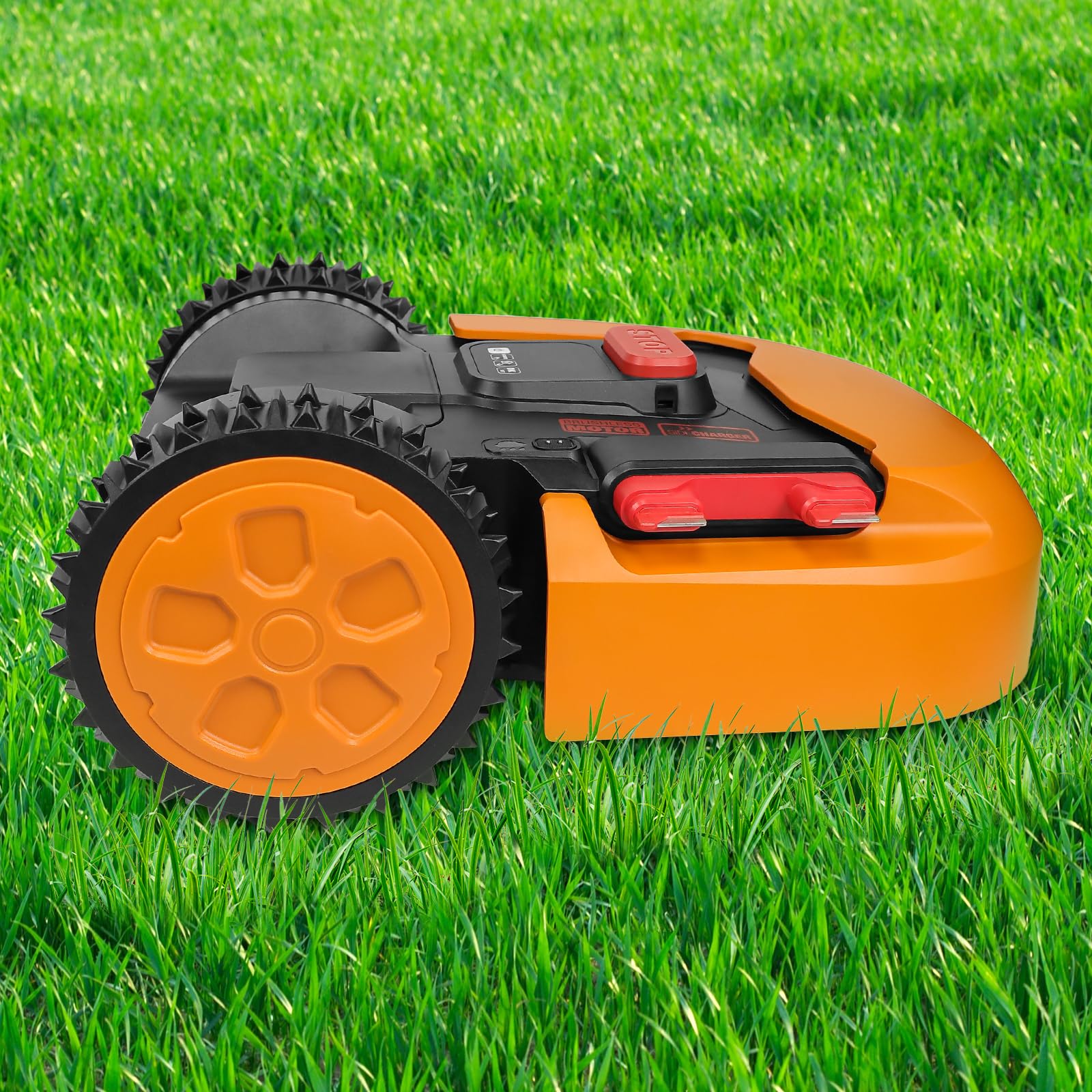 Dijia 2x Roues Lestées Tout-Terrain pour Robots Tondeuses Worx Landroid, avec Pointes en Acier, compatibles avec WR141E / WR142E / WR143E / WR165E / WR167E