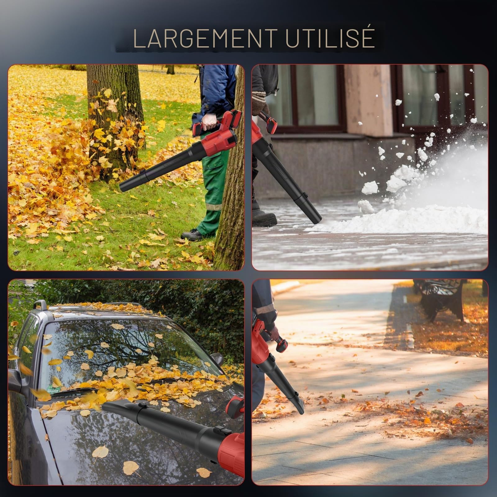 Souffleur de Feuilles électrique sans Fil pour Batterie Milwaukee M18 18 V, Moteur sans balais 18 500 TR/Min, 58,1 m/s, 13,6 m³/Min, souffleur électrique avec 3 Vitesses pour Jardin, Feuilles