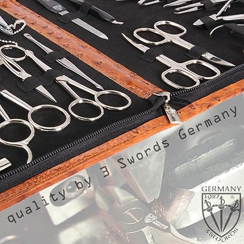Miniatura 5 de 3 Swords Germany - Juego de 23 piezas de manicura y pedicura de calidad de marca para cuidado profesional de uñas de dedos y pies, pinzas para el