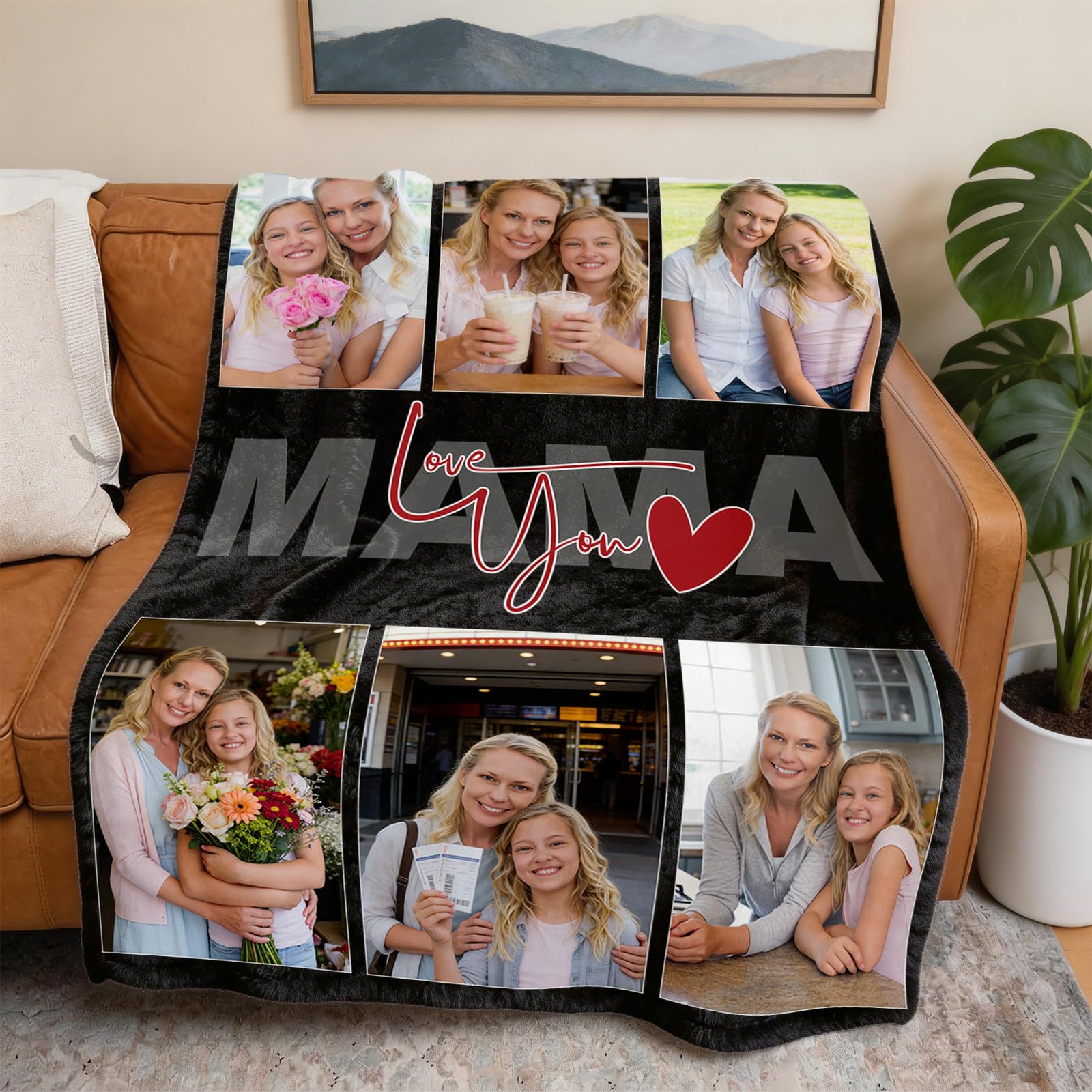 Custom Mom Blanket Throws with Picture, Personalized Blankets Photo Gifts for Mama, Grandma, Wife, Mother's Day, Birthday Gift - 4