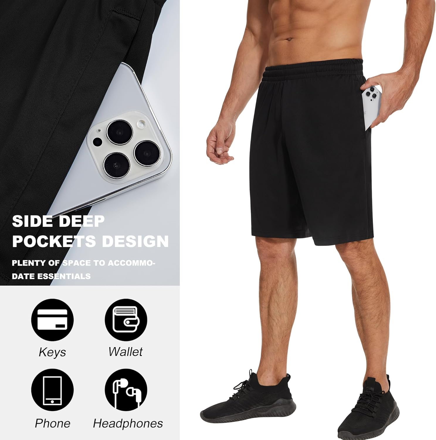 TVKSOM 7 Pack Mens Athletic Shorts with Pockets and Elastic Waistband Quick Dry Basketball Shorts Men for Running Casual - Image 4