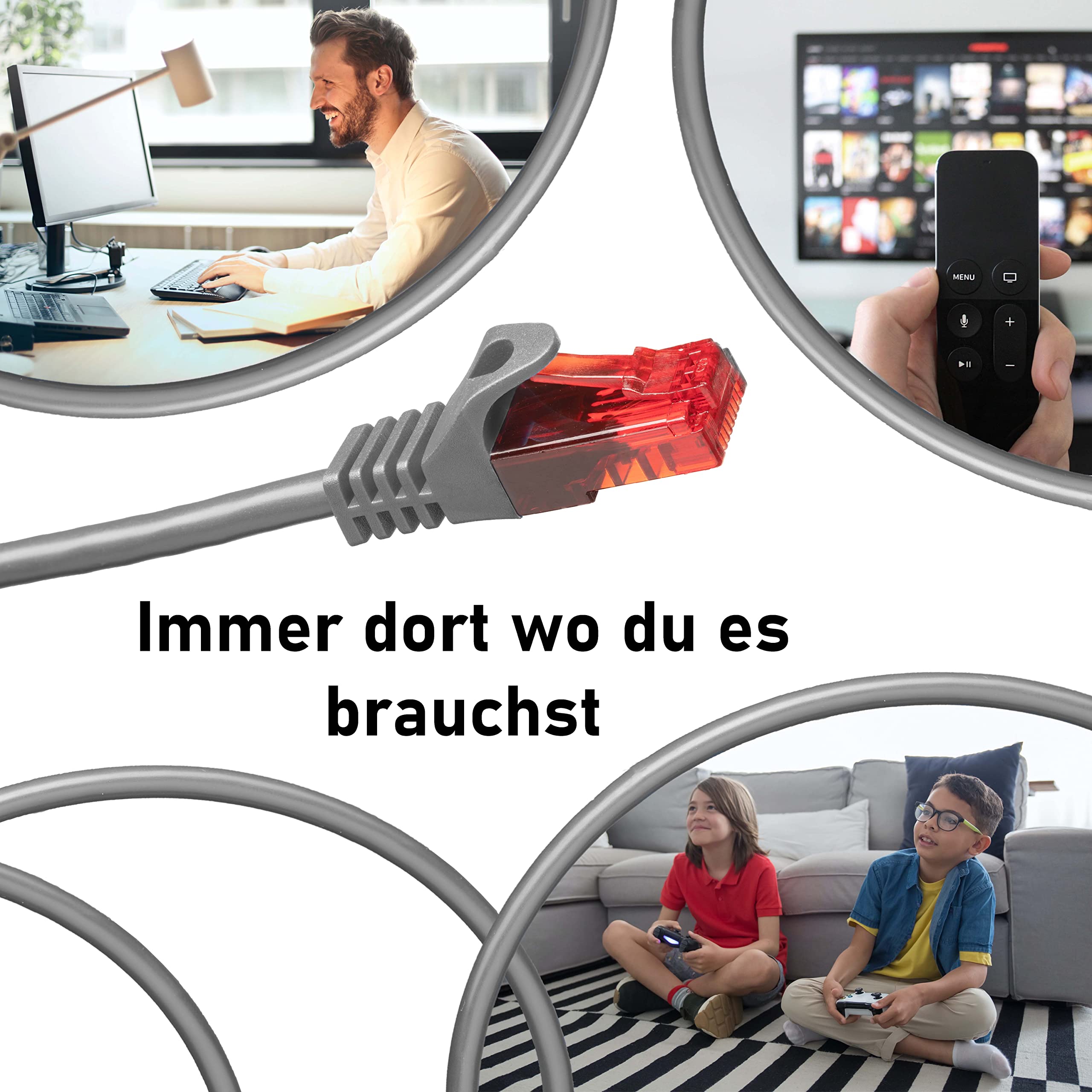 BIGtec 3 m Gigabit Ethernet LAN kabel sieciowy szary