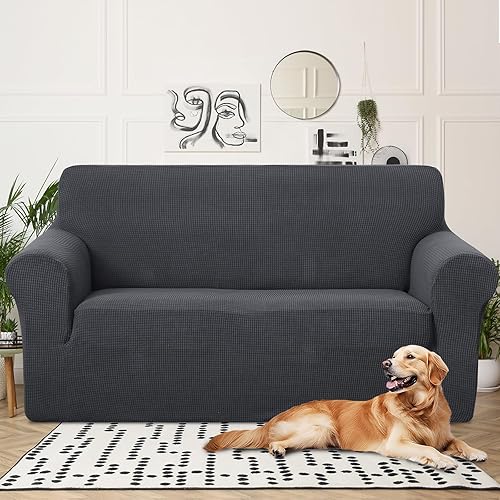 Miniatura 182 de U-NICE HOME Funda elástica para sofá de 2 plazas, funda protectora de muebles para sofá de 2 plazas, apta para mascotas (sofá biplaza, beige)