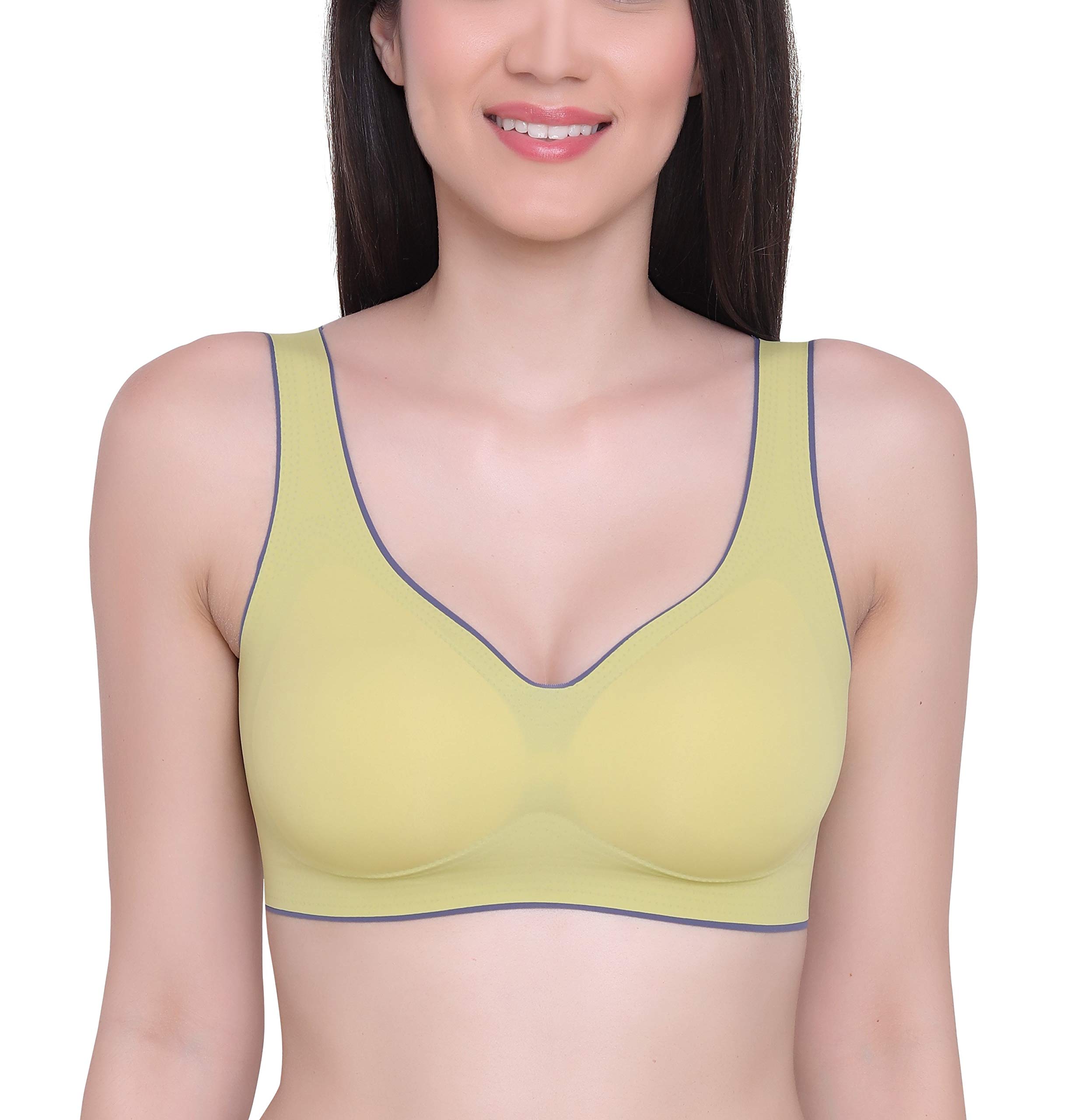 glamoras Women's Latex Lightly Padded Wire Free Sports Bra-picture-32