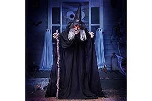 JOYIN Animated Halloween Witch with Creepy Sound and Light-up Eyes