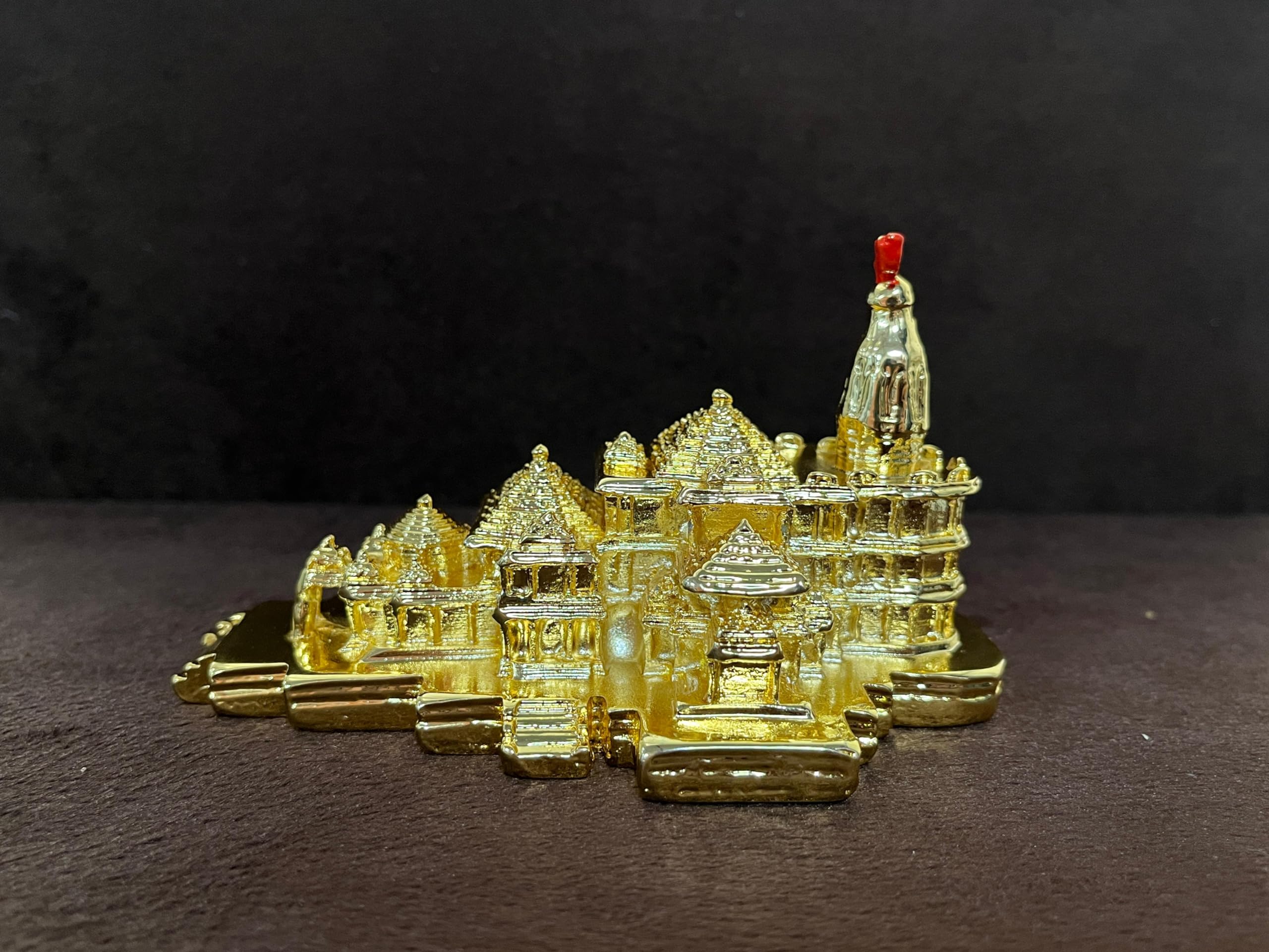 House Of Wemy Gold Plated Ayodhya Ram Mandir 3D Model for Home Decoration, Gifting, Temple Decor | Shri Rama Janmabhoomi Mini Statue (6 x 5 x 4.5 Inches)