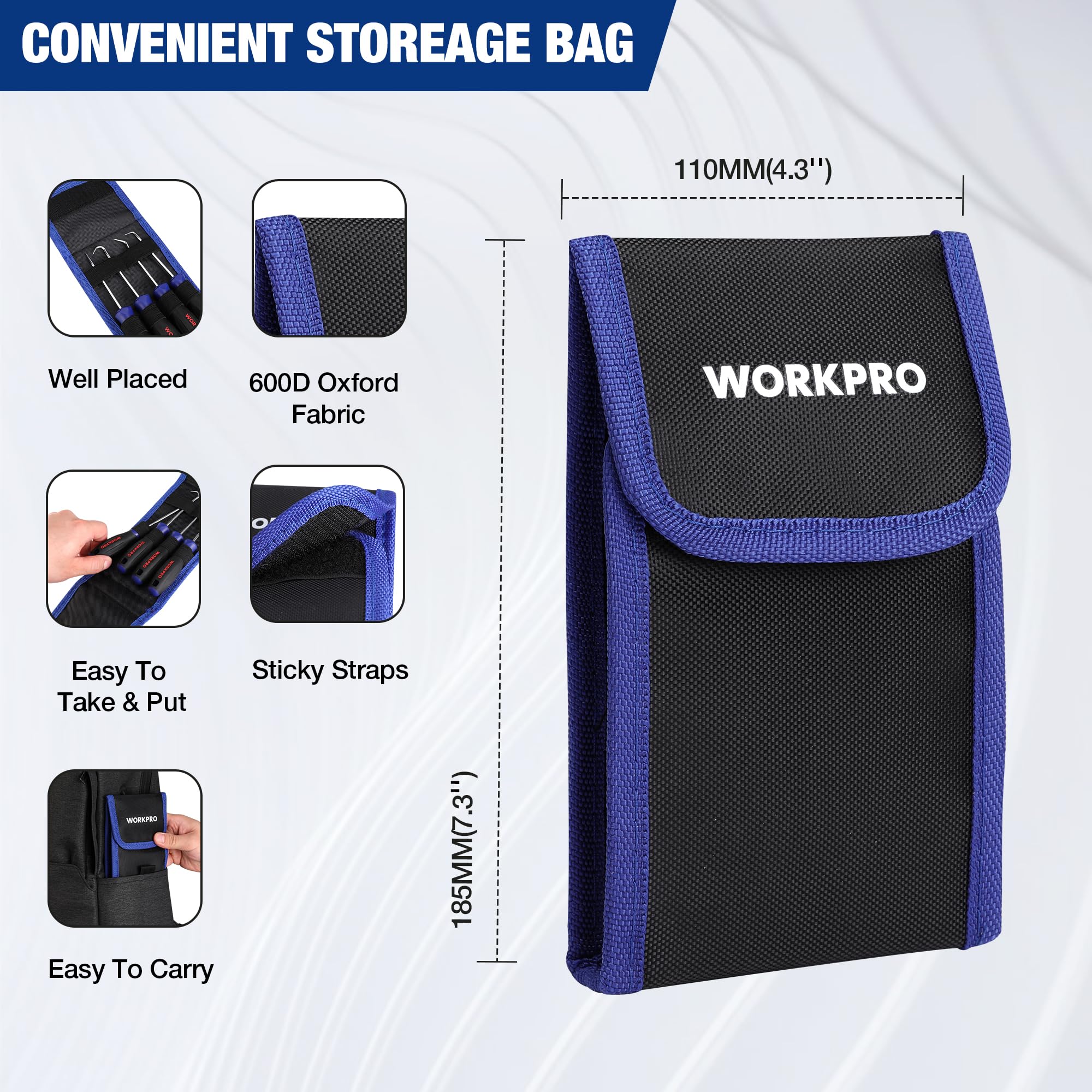 Amazon.com: WORKPRO 4-Piece Precision Pick and Hook Set with Pouch