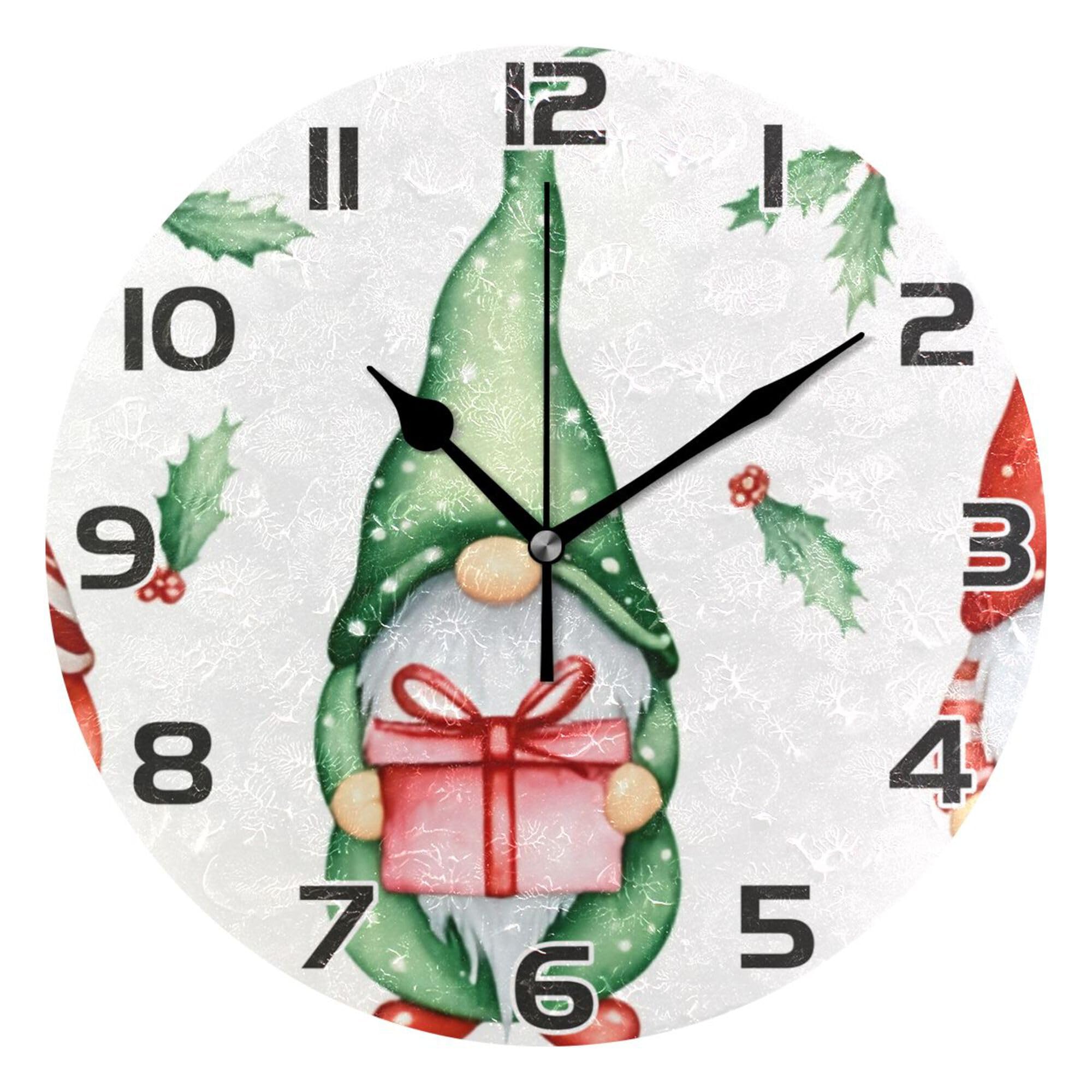Pendule Murale Moderne pour Cuisine et Chambre d'Enfant Ambiance de Noël Chaleureuse