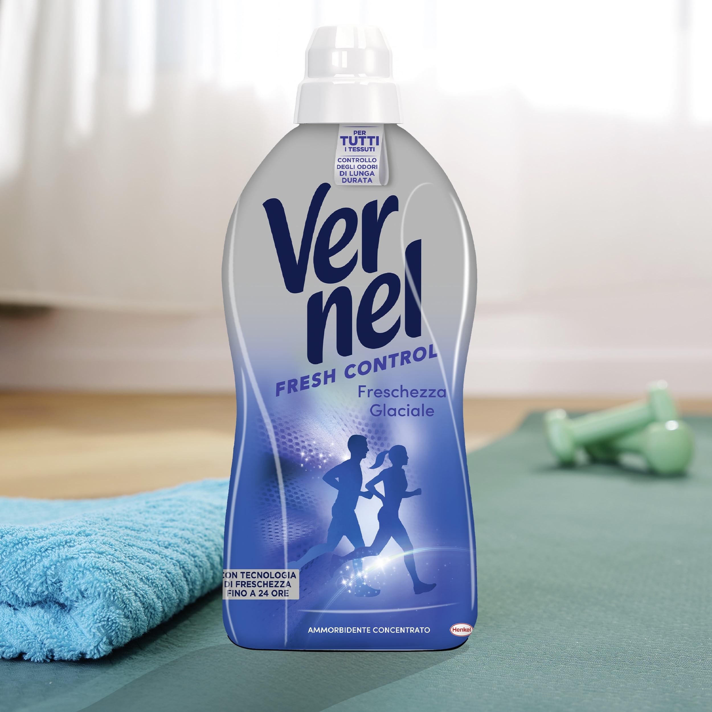 Ammorbidente Concentrato Vernel Fresh Control Freschezza Glaciale (10 x 48 lavaggi), Ammorbidente Concentrato per Tutti i Tessuti, con Controllo degli Odori di Lunga Durata