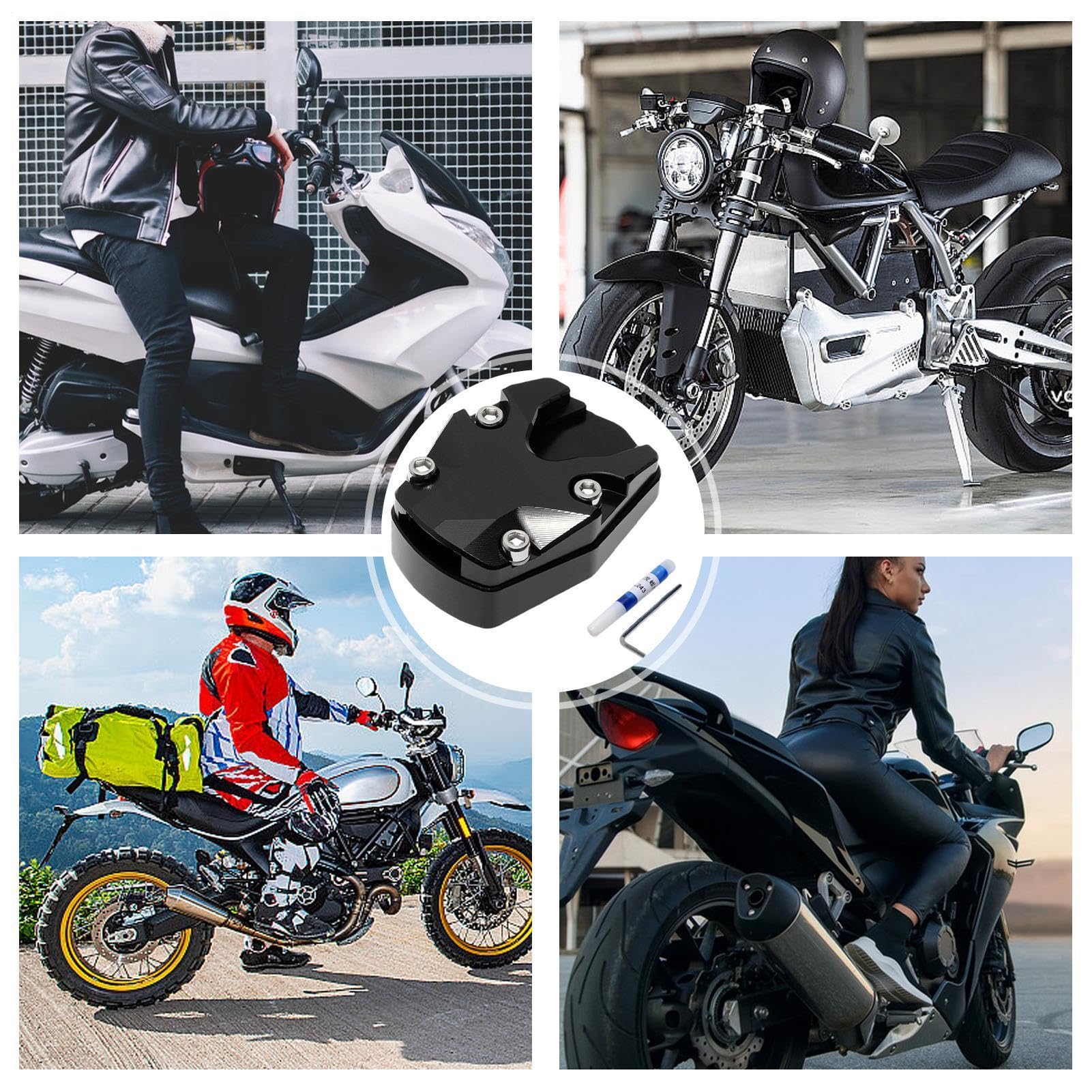 Piastra Di Prolunga Per Cavalletto Laterale Moto, Piastra Di Supporto Per Cavalletto Laterale, accessoris Antiscivolo Per La Prolunga Del Cavallettos, Tappetino Portatile Per Moto Da Utilizzare
