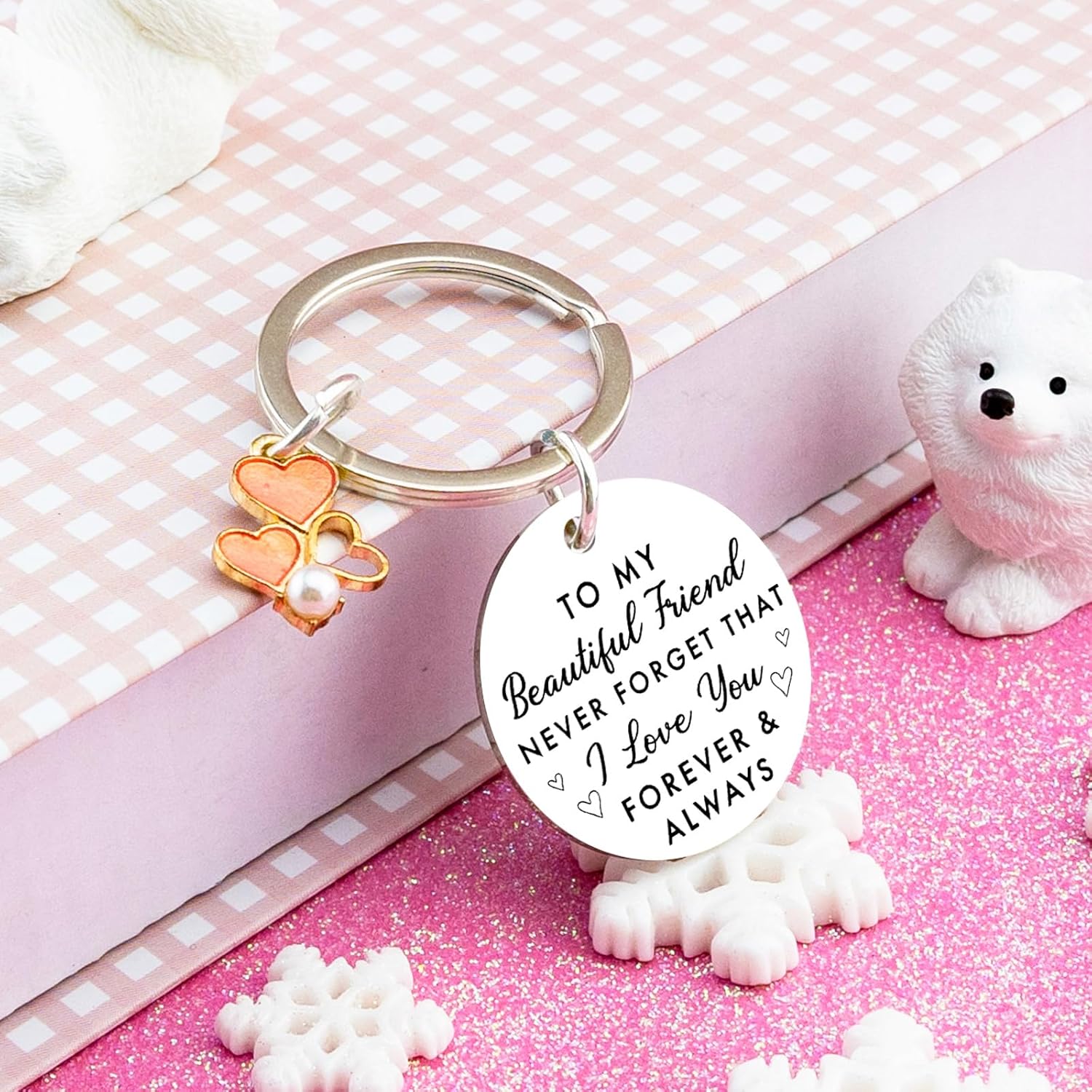 Valentines Day Gifts for Friends Best Friend Keychain Best Friend Birthday Gifts for Women Sister Bestie Friendship Keychain for BFF Gifts Ideas - Image 4
