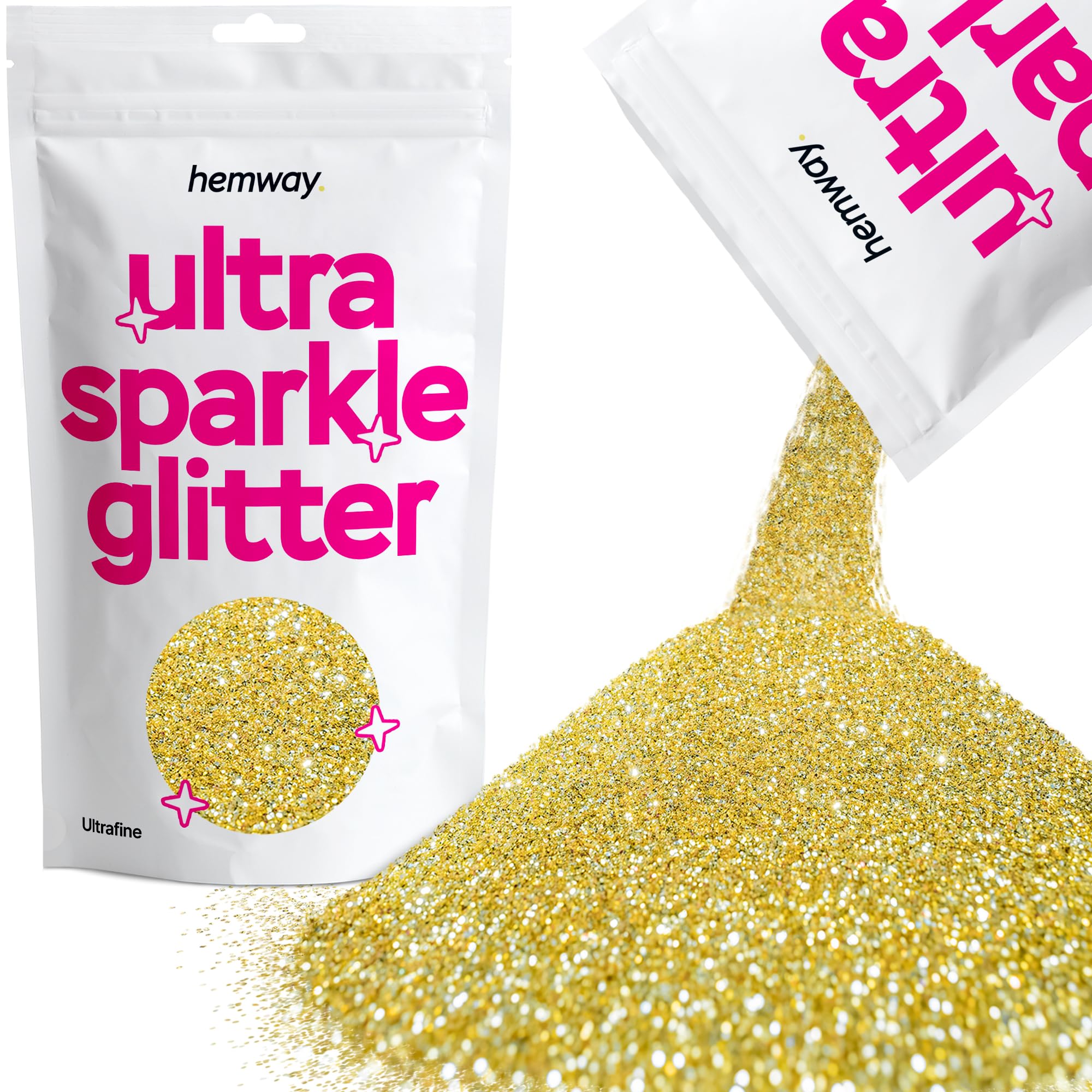Hemway Ultra Sparkle Glitter Baby Pink Iridescent 100g Fine | Glitter for Arts & Craft, Makeup, Nail Art, Crafting, Card Making, Sparkle Decoration — view 178