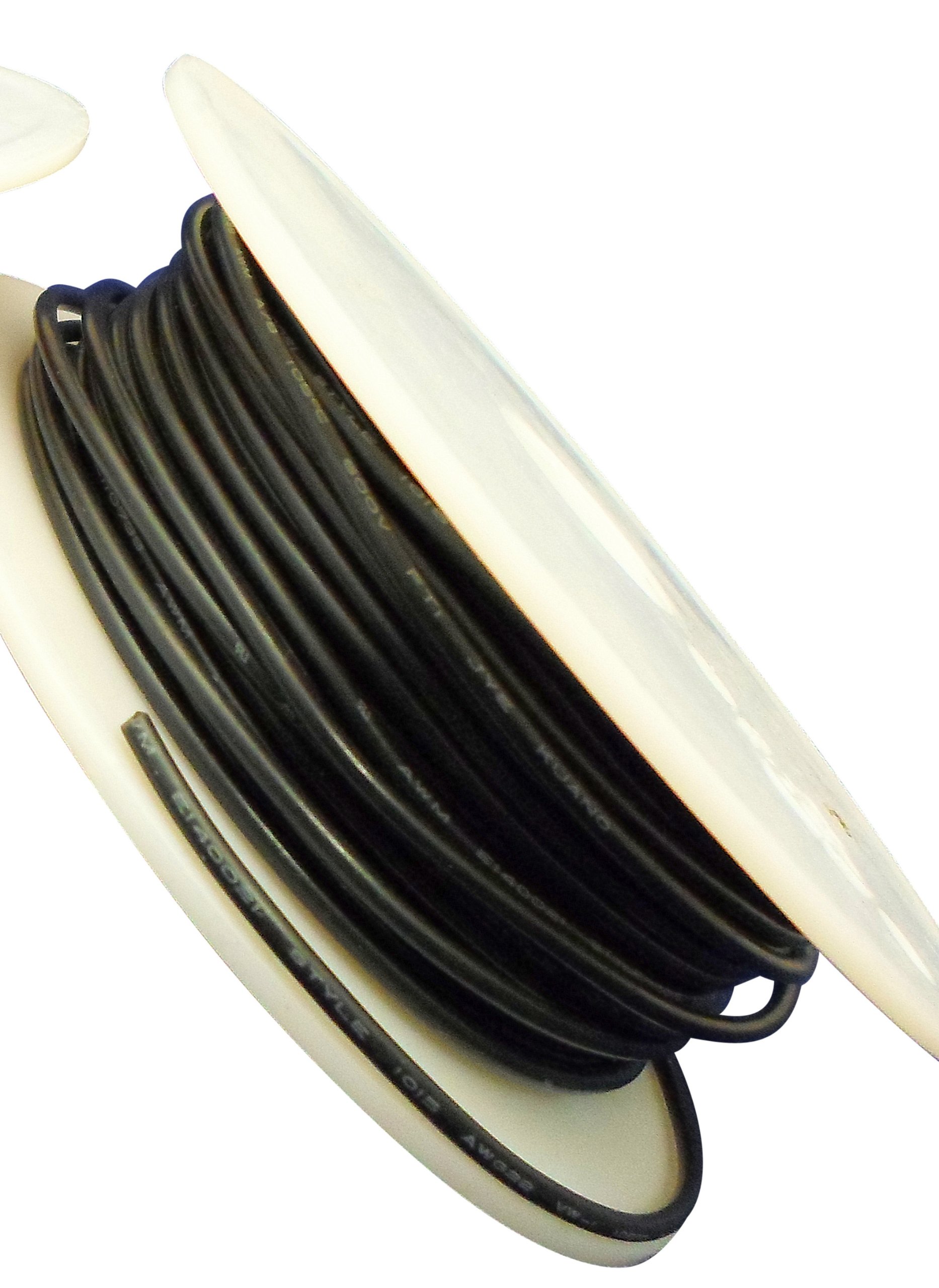 Ajax Scientific EL396-0030 PVC Solid Wire Hook-Up, 22 AWG, 30 m Length, Black