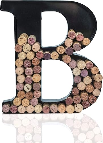 Miniatura 2 de Letra de metal decorativa, monograma para soporte de corchos de vino y para atesorar recuerdos, con kit de montaje en pared