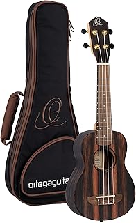 Ortega Guitars Sopran Ukulele Akustisch – Timber Series – Inklusive Gigbag – Ebenholz, Natur (RUEB-SO)