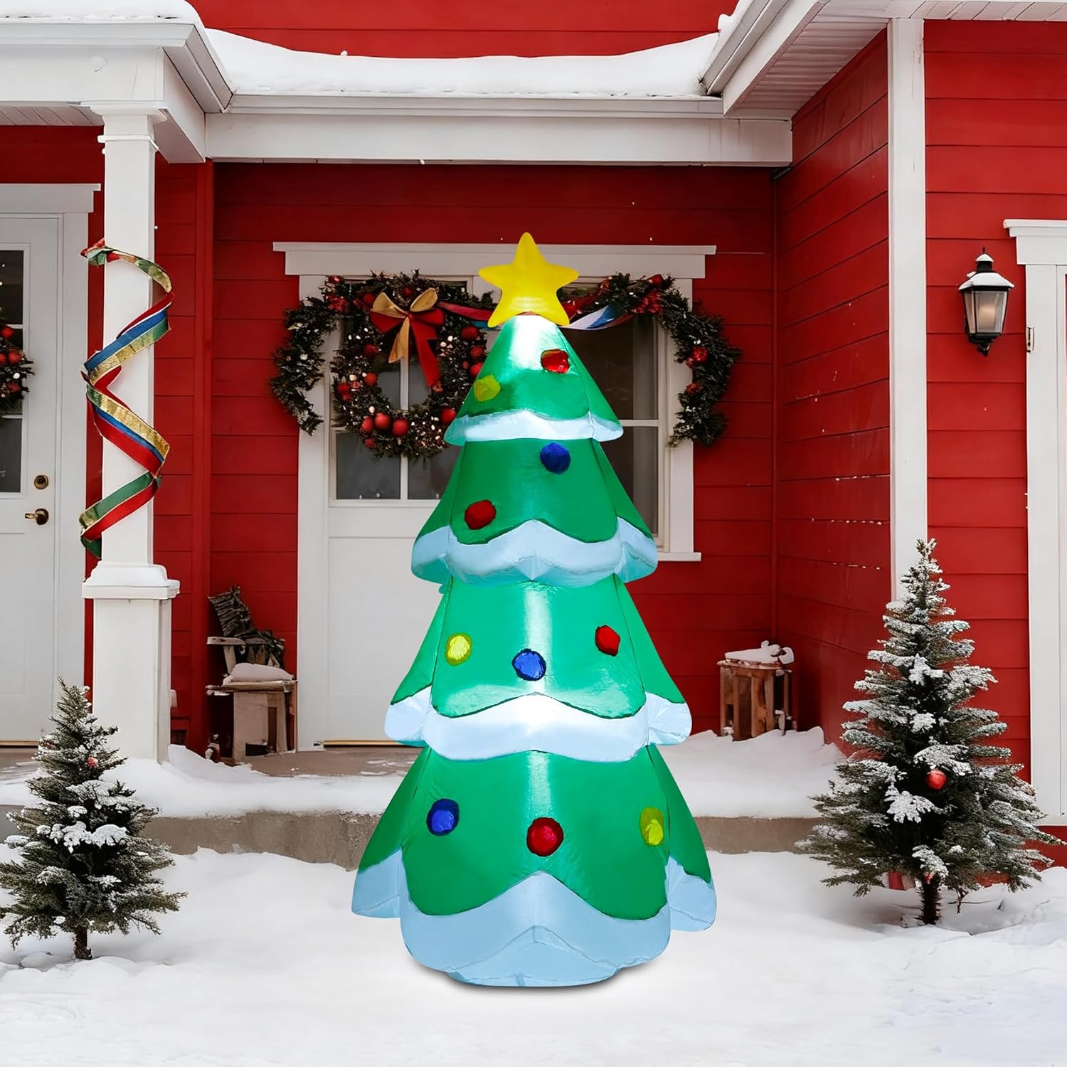 DR.DUDU 5 FT Inflatable Christmas Tree, LED Light up Xmas Tree Blow up Decorations for Christmas Party Indoor Outdoor Yard Garden Lawn Holiday Party - Image 8