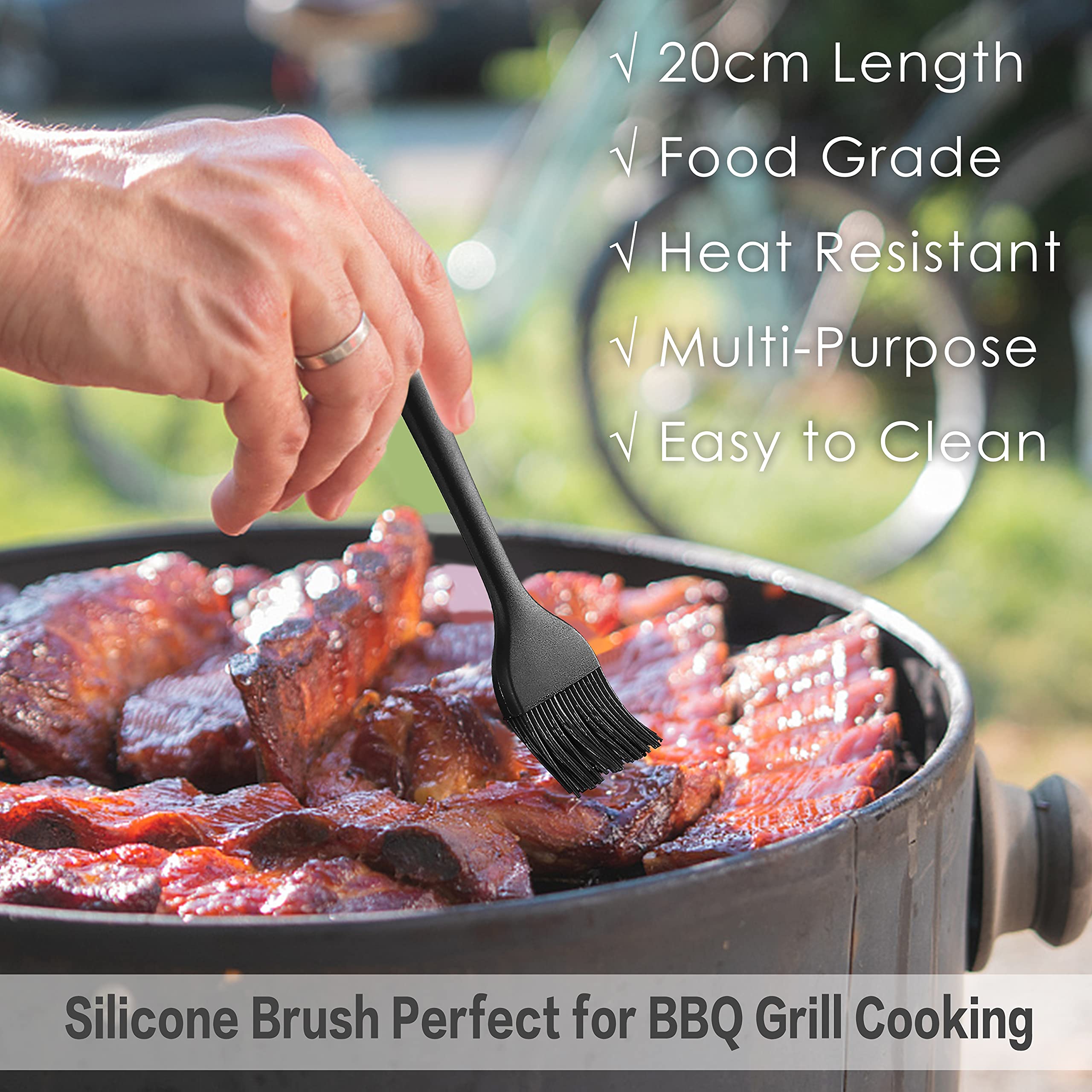 16,5 Tum/42 Cm Platta Kebabspett Grillspett I Rostfritt Stu00e5l Med Tru00e4handtag Platta BBQ-spett I