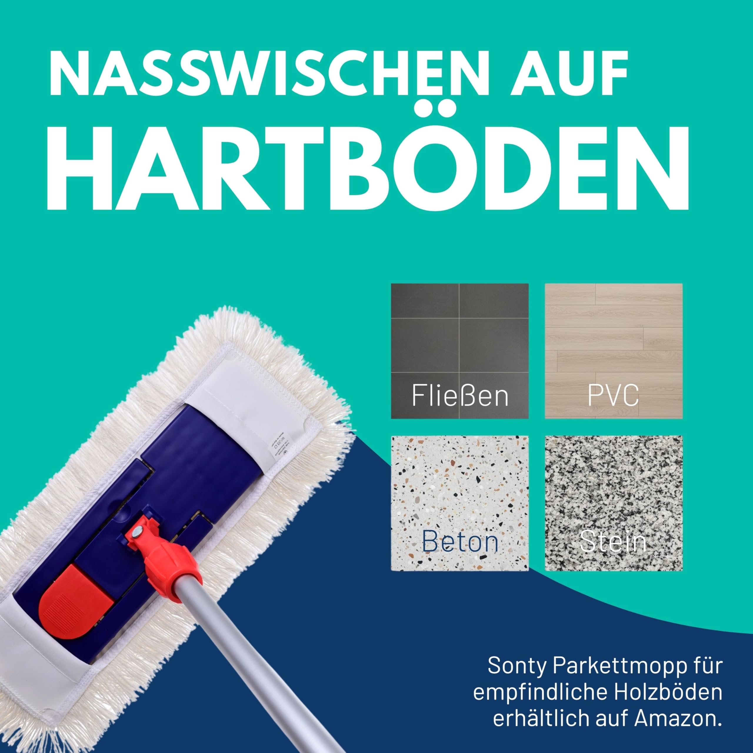Sonty 50 Stück Mopp, Baumwollmop, Wischmop Premium Tufting 40cm (50)