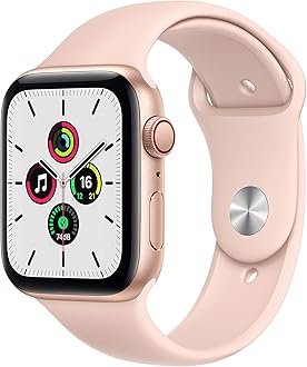 New Apple Watch SE (GPS + Cellular, 44mm) - Gold Aluminium Case with Pink Sand Sport Band