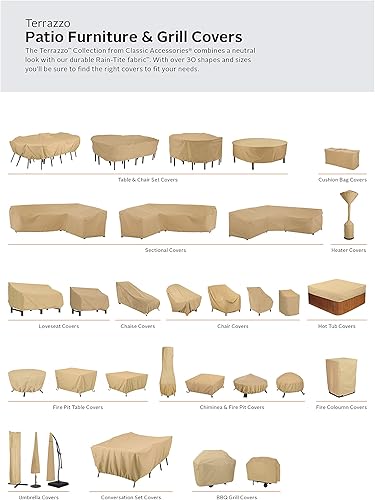 Miniatura 3 de Classic Accessories Juego de mesa y silla de patio rectangular  ovalada de terrazo, grande