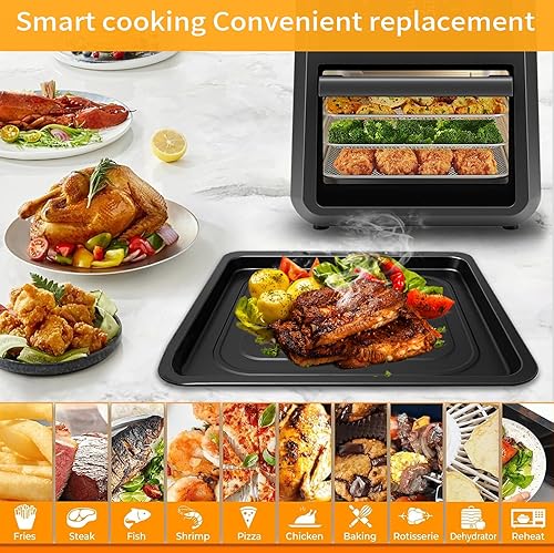 Miniatura 6 de Accesorios para freidora de aire Chefman de 12 cuartos de galón 6 en 1 horno de convección digital de encimera, bandeja de goteo de freidora de aire