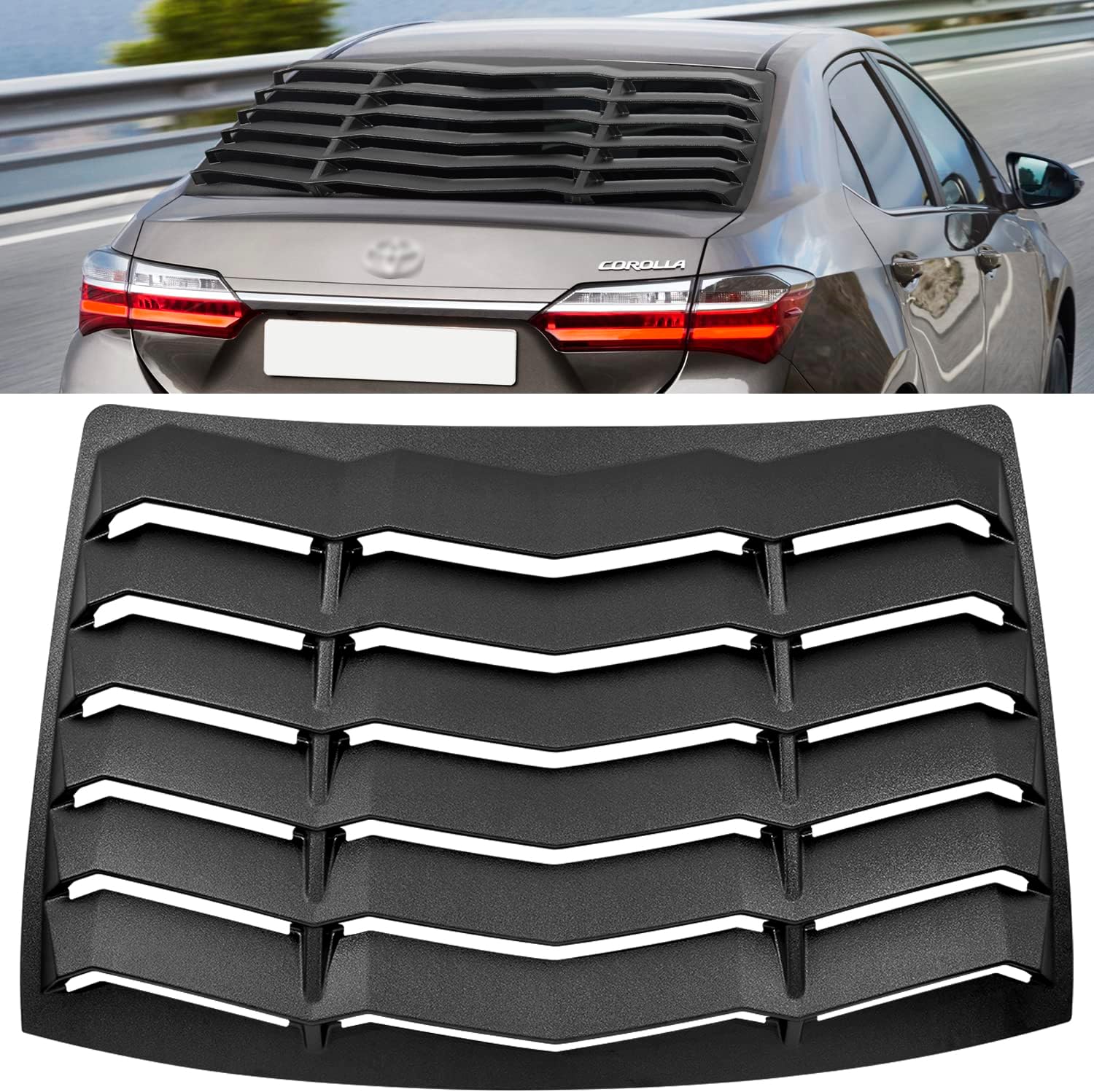 Amazon.com: Rear Window Louvers for Toyota Corolla 2014 2015 2016 2017 ...