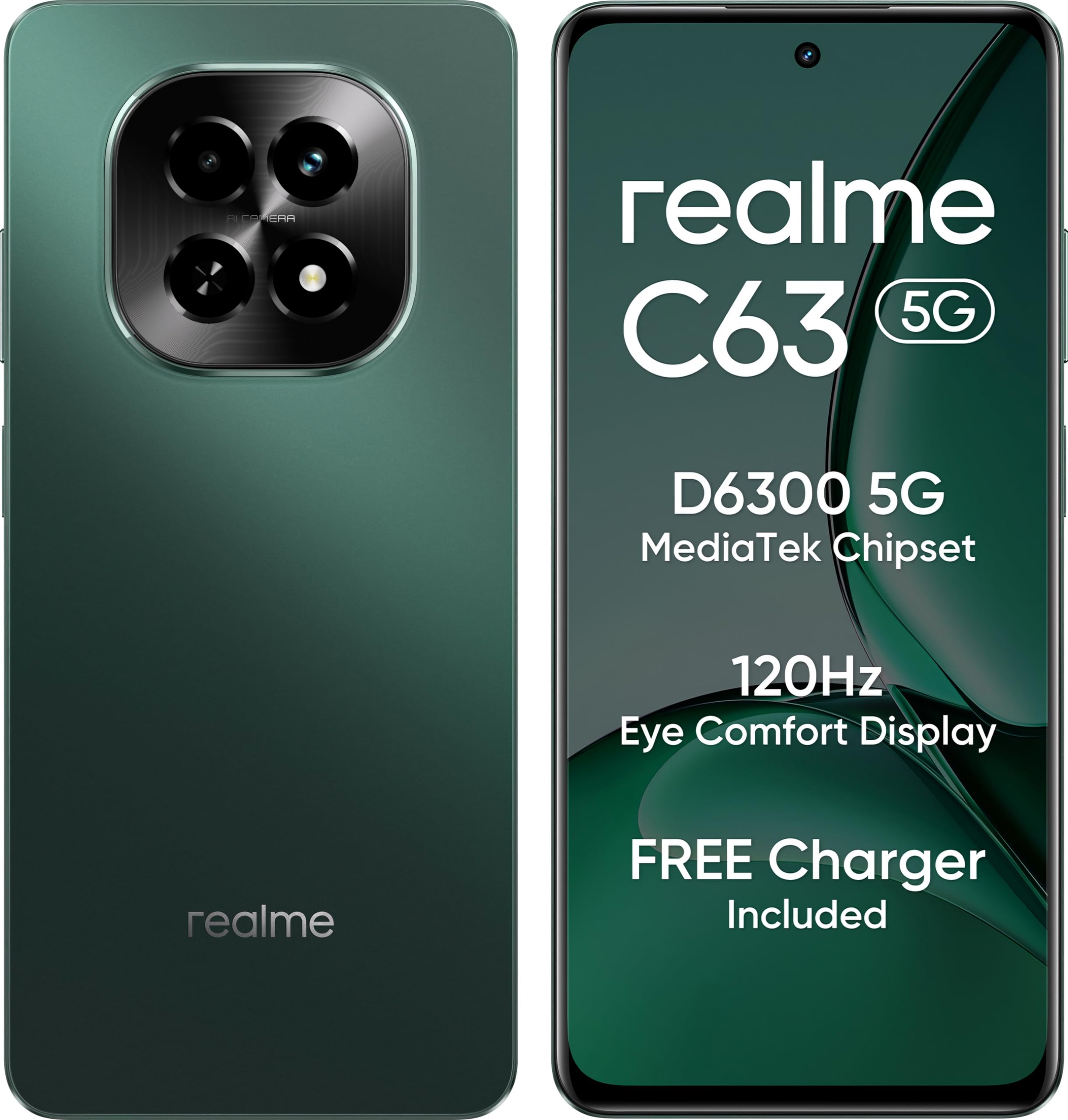 realme C63 5G (Forest Green, 6GB RAM, 128GB Storage) (B0DDRVBP2D) Amazon Price History, Amazon Price Tracker
