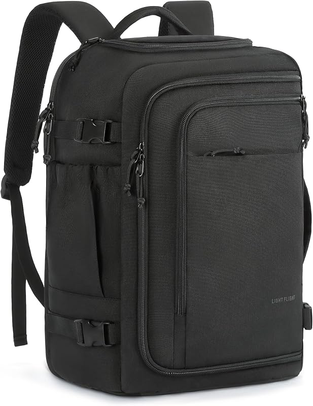 Travel Backpack Carry On Flight Approved TSA Friendly Backpack Water-resistant Lightweight Business Large Weekender Bag Casual Daypack 15.6" Laptop Backpack for Men Women,Black