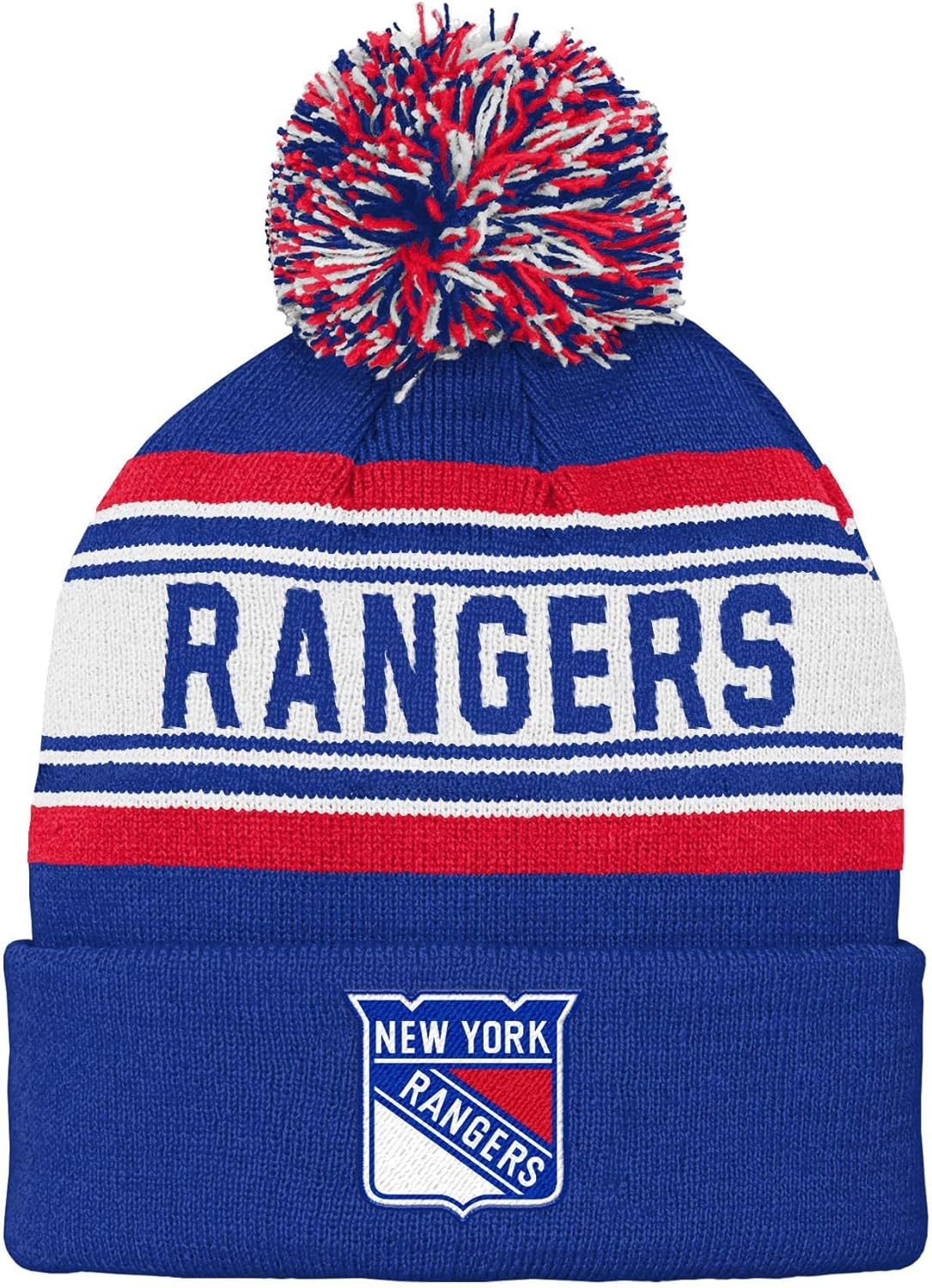 NHL Kids Youth 8-20 Official Primary Logo Sport Knit Cold Weather Cuffed Pom Beanie Hat - Image 2