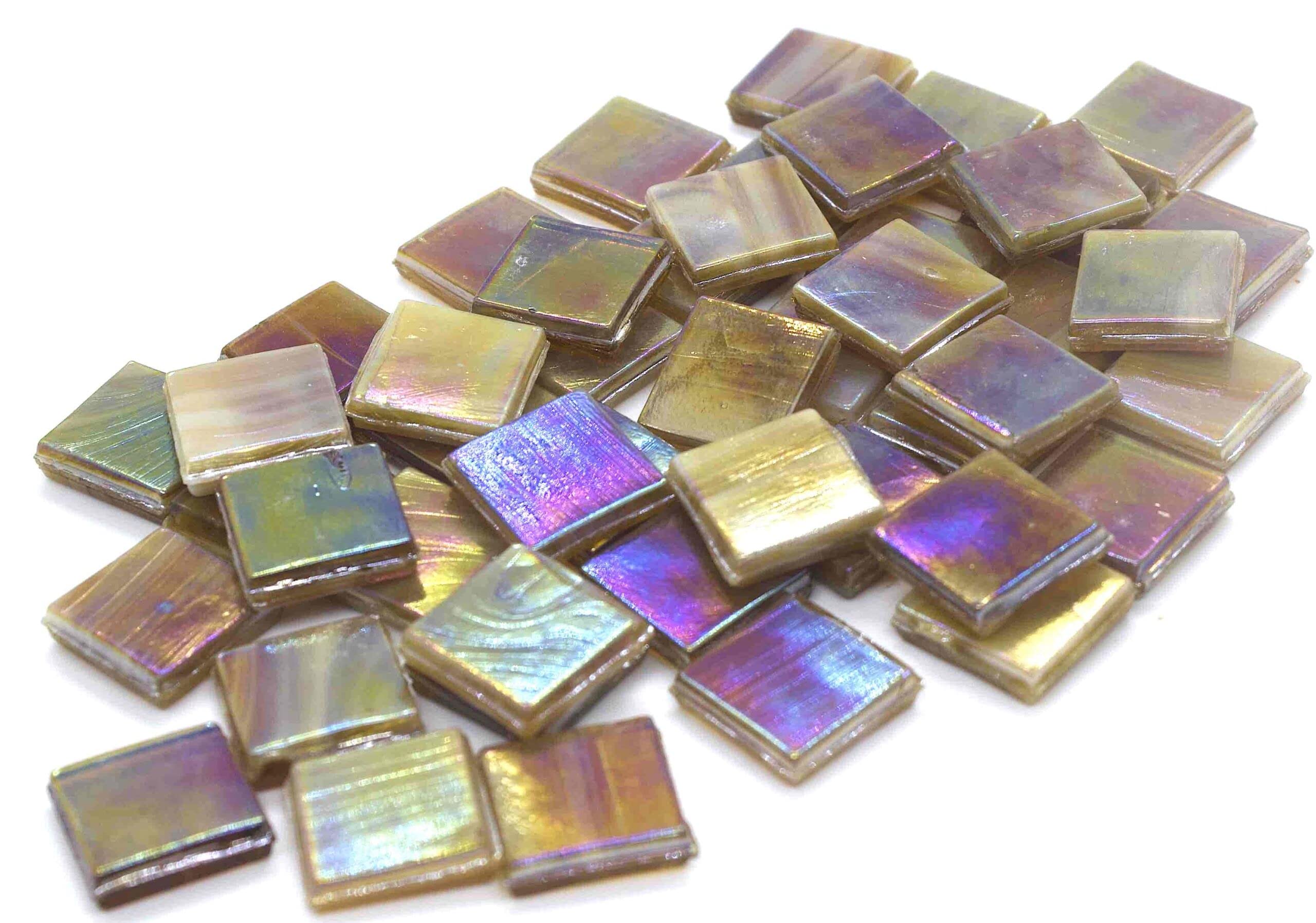 Sai Mosaic Art Coral Copper Brown HK129 Glass Mosaic 15x15mm tiles 100 gm pack-picture-5
