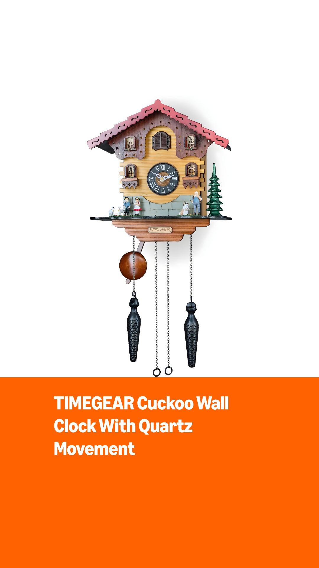 Reloj de pared cucú tradicional estilo alemán miniatura 7