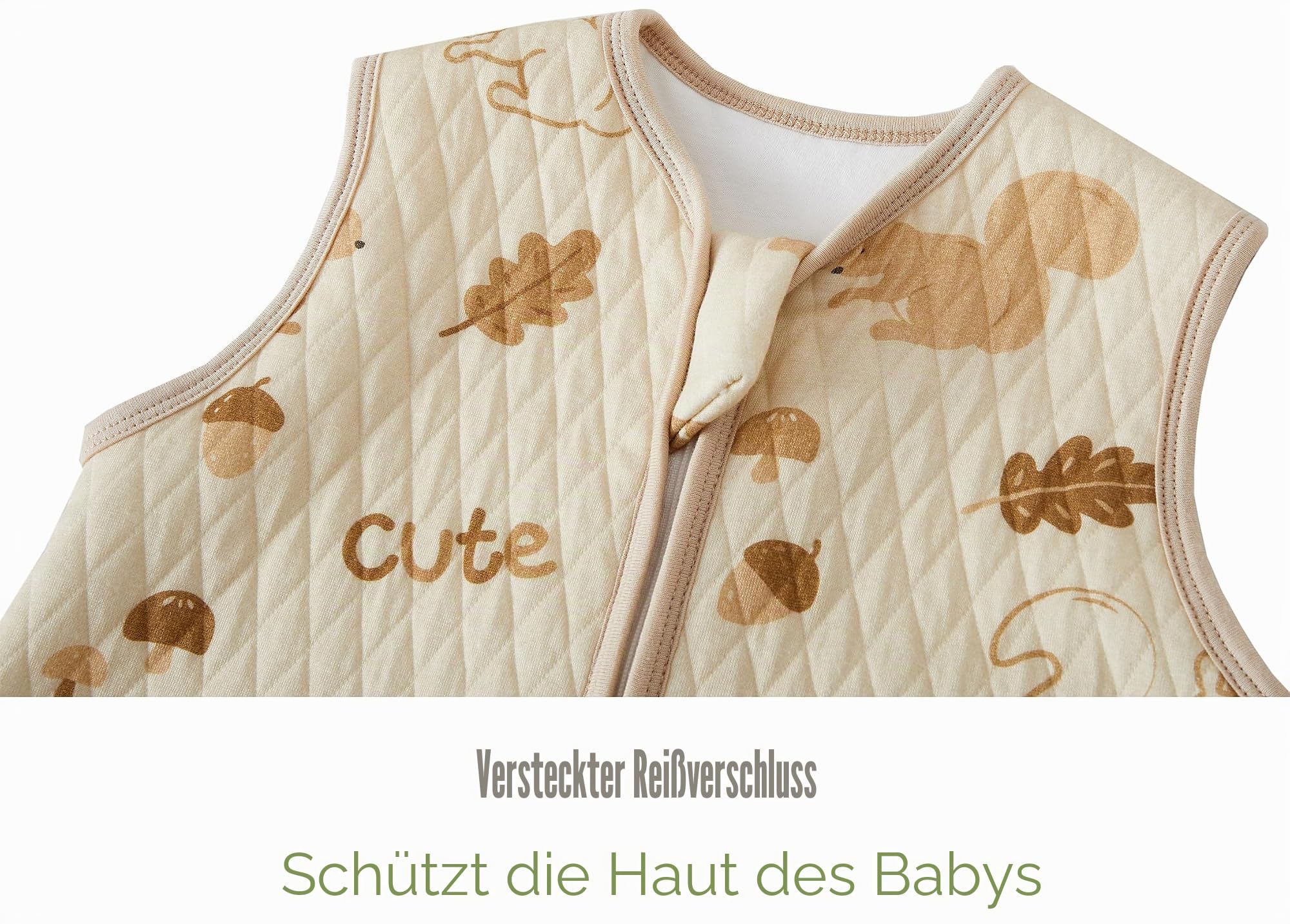 Chilsuessy Baby Ganzjahres Schlafsack mit Füßen 1.5 Tog 2er Pack Kleinkind Schlafsack mit Beinen Baumwolle, 1.5 Tog/Eichhörnchen + Koala, 90cm/Baby Höhe 100-110cm