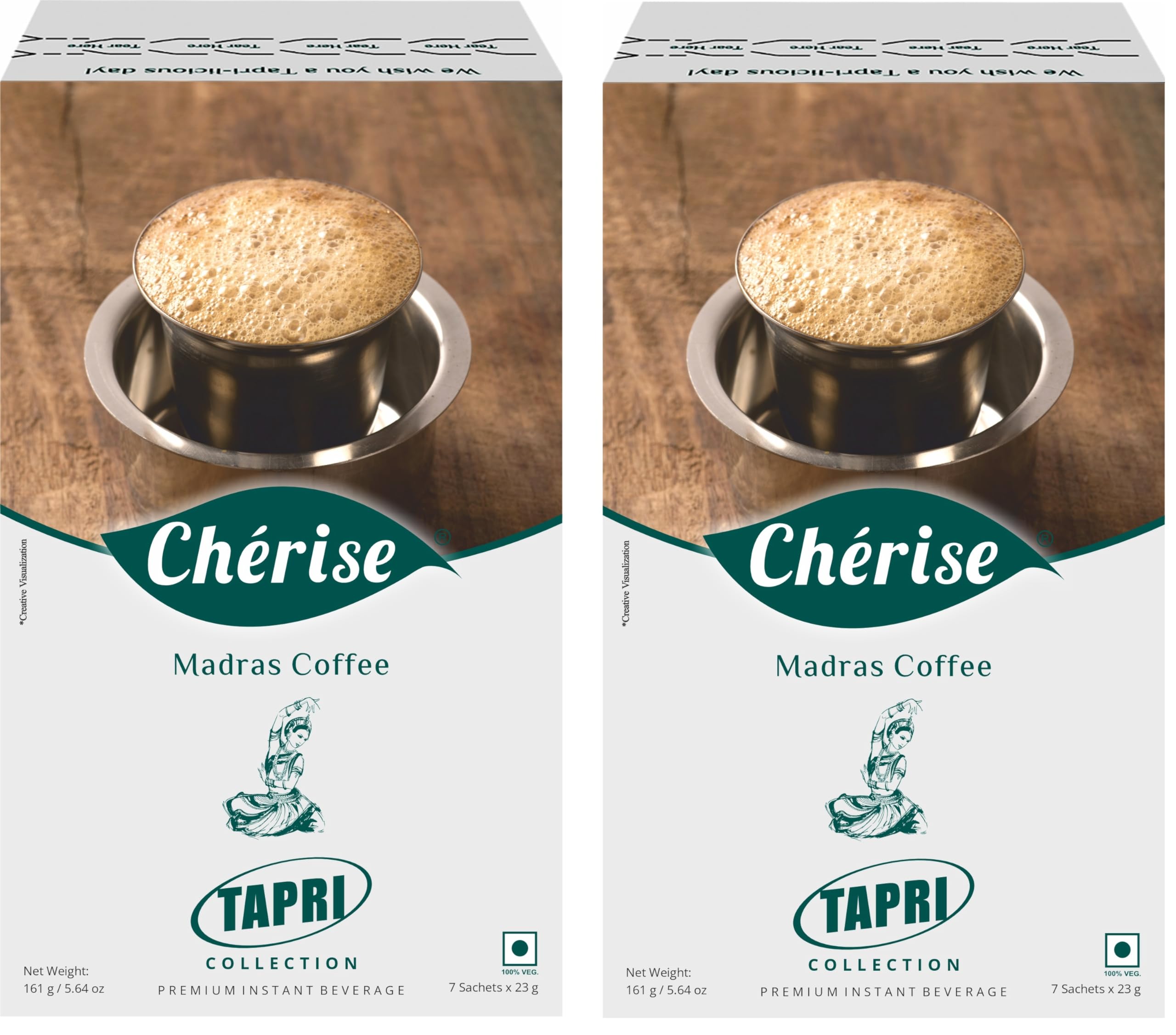 Tapri Premium Madras Coffee Instant Premix, 23 g x 7 Sachets (Pack of 2)