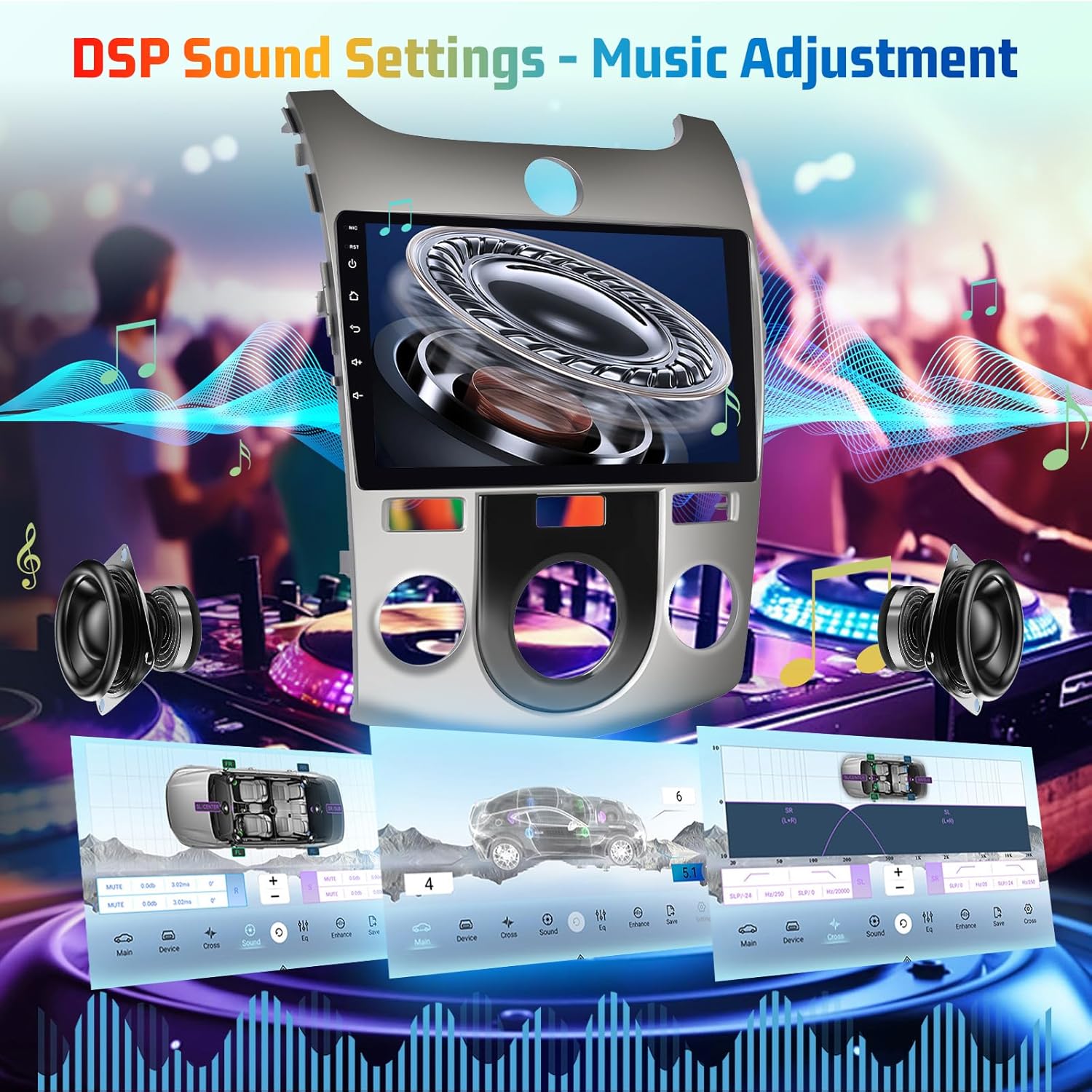 4+64G 8 Core Android 15 Car Stereo for Kia Forte 2008-2012 (Manual A/C) with Carplay and Android Auto - 9 Inch Touchscreen Radio with DSP/Cooling Fan/5GHz WiFi/GPS/Backup Camera