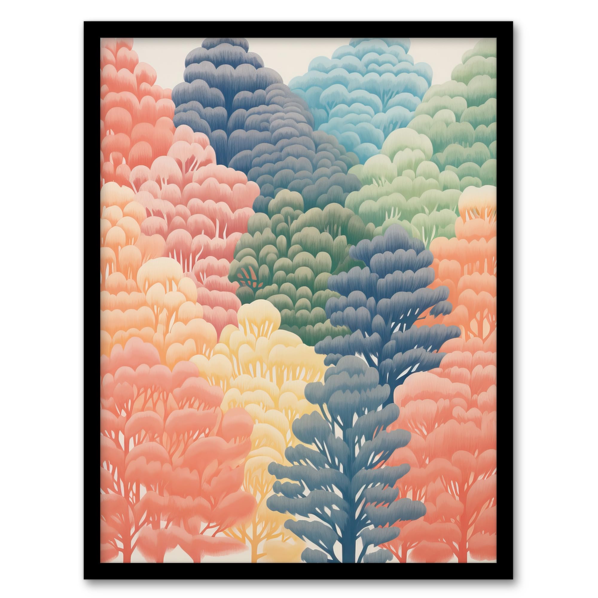 Artery8 Can't See The Wood For The Trees By Sofia Francis Pastel Autumn Fall Artwork Painting Artwork Framed Wall Art Print A4