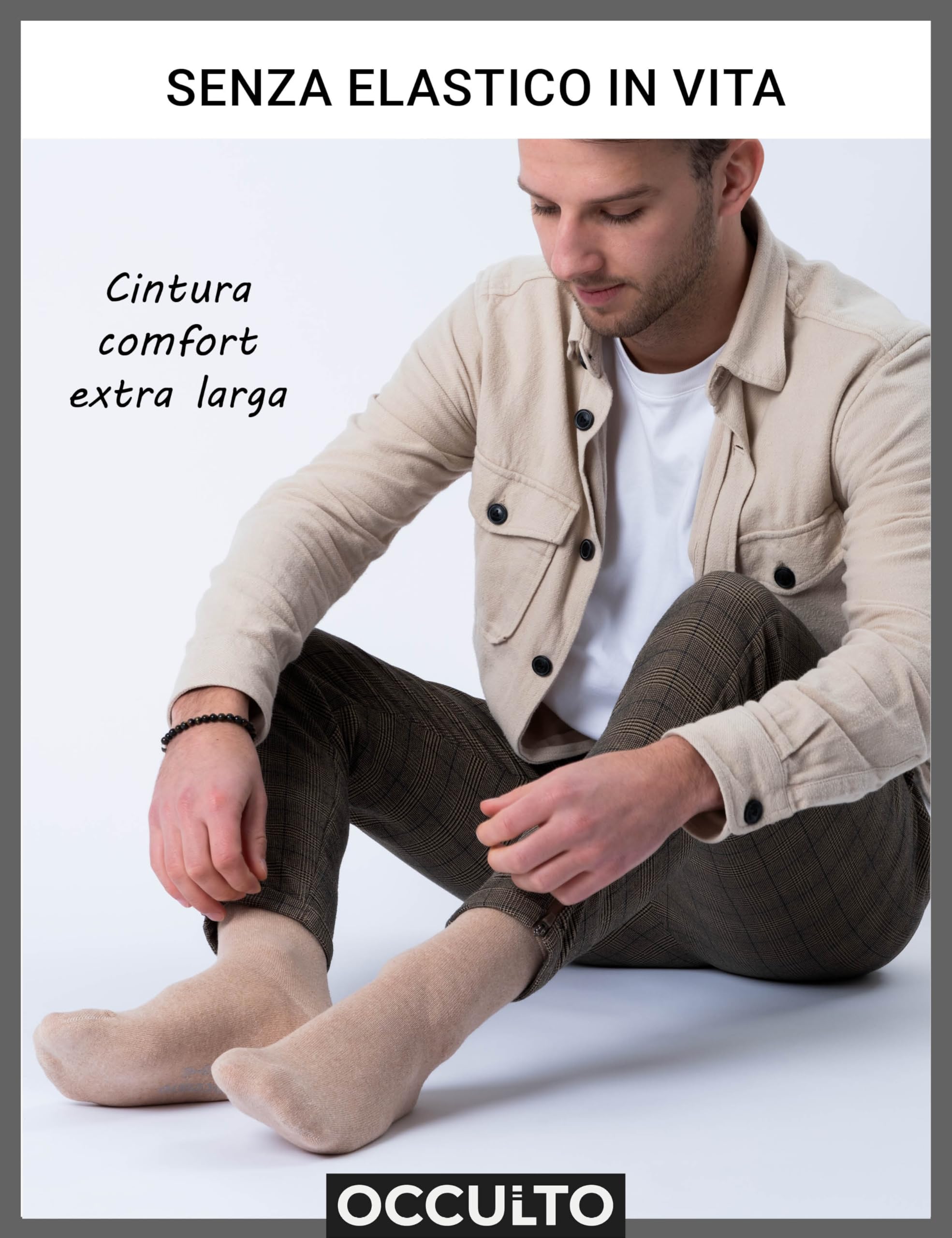 Occulto calzini uomo senza elastico senza cucitura pacco da 10 (modello: Goetz), calzini sanitari per diabetici