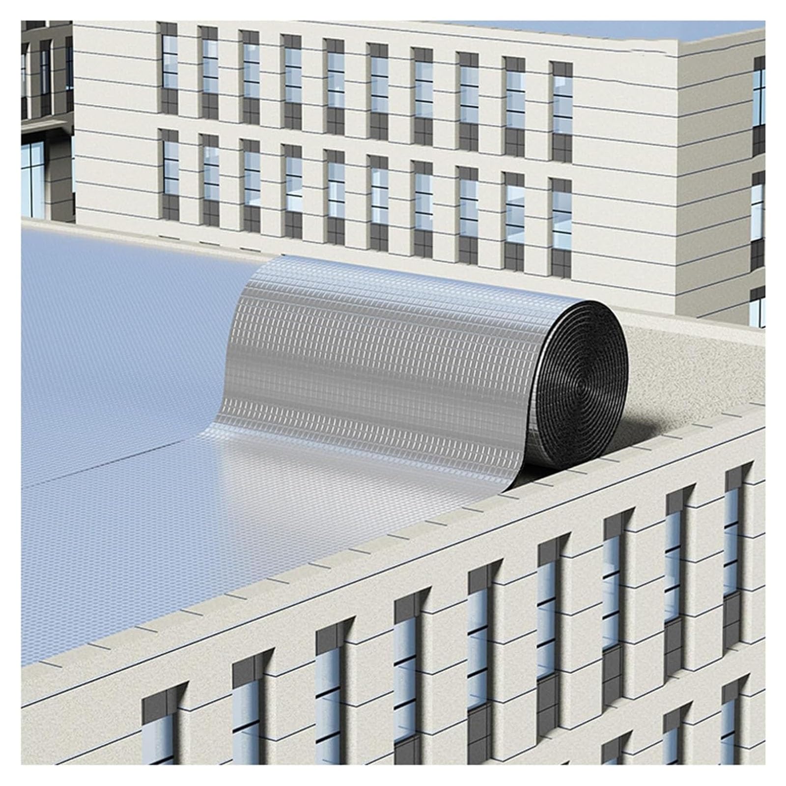 Insulation Foil,Reflective Foam Insulation Shield,Radiator Reflector Foil Roll,self-Adhesive Aluminum Foil Sound Insulation Cotton，for Roof Wall Duct Pipe(15MM(THK),1*8m/3.2*26.2ft)