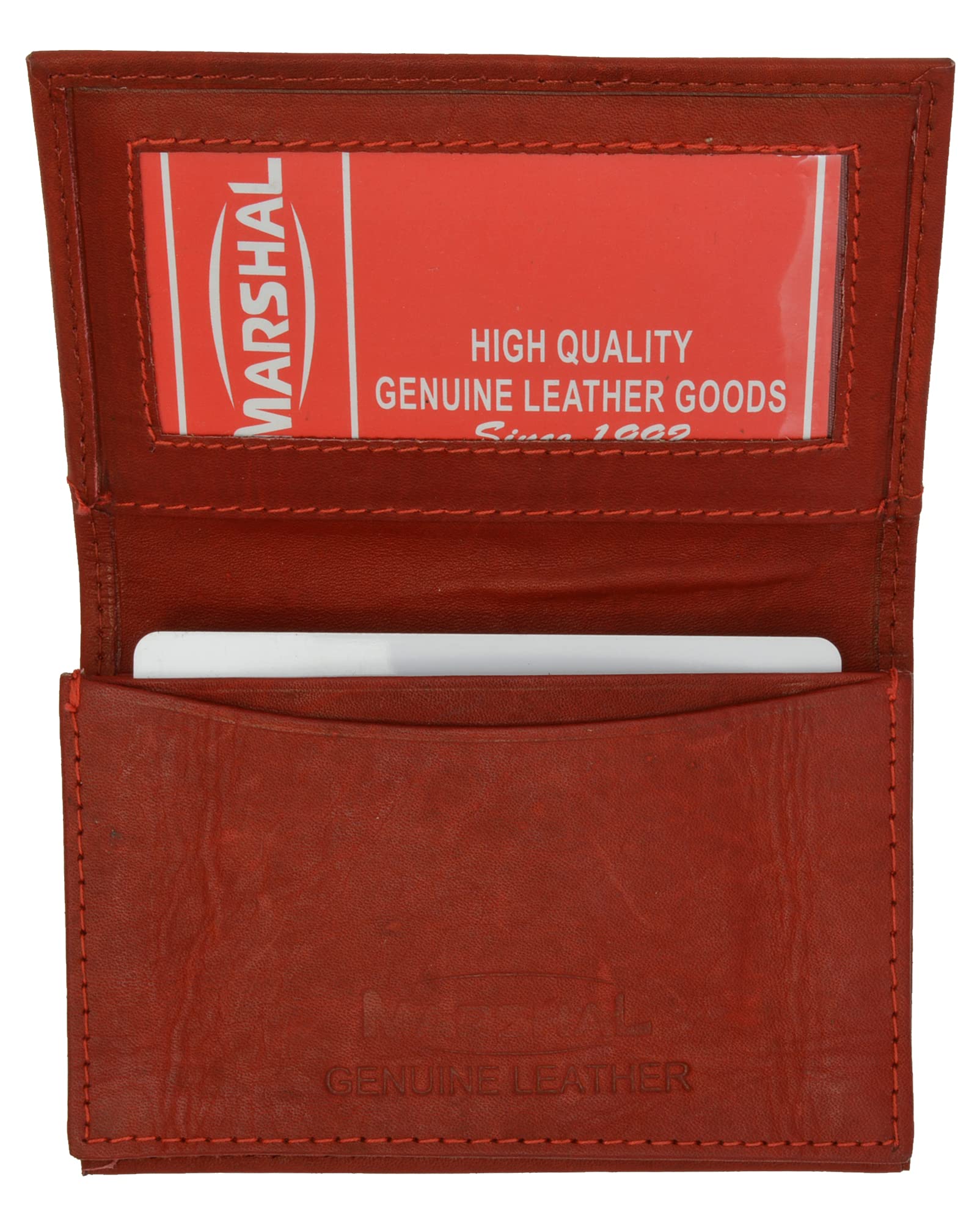 Soporte para tarjetas de visita (piel) - Rojo - talla única