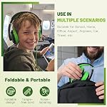 Casque Rockpapa Comfort pour enfants, circum-aural filaire, écouteurs pour enfants avec arceau ajustable, son stéréo, écouteurs filaires pour enfants, filles, adolescents et adultes (Vert)