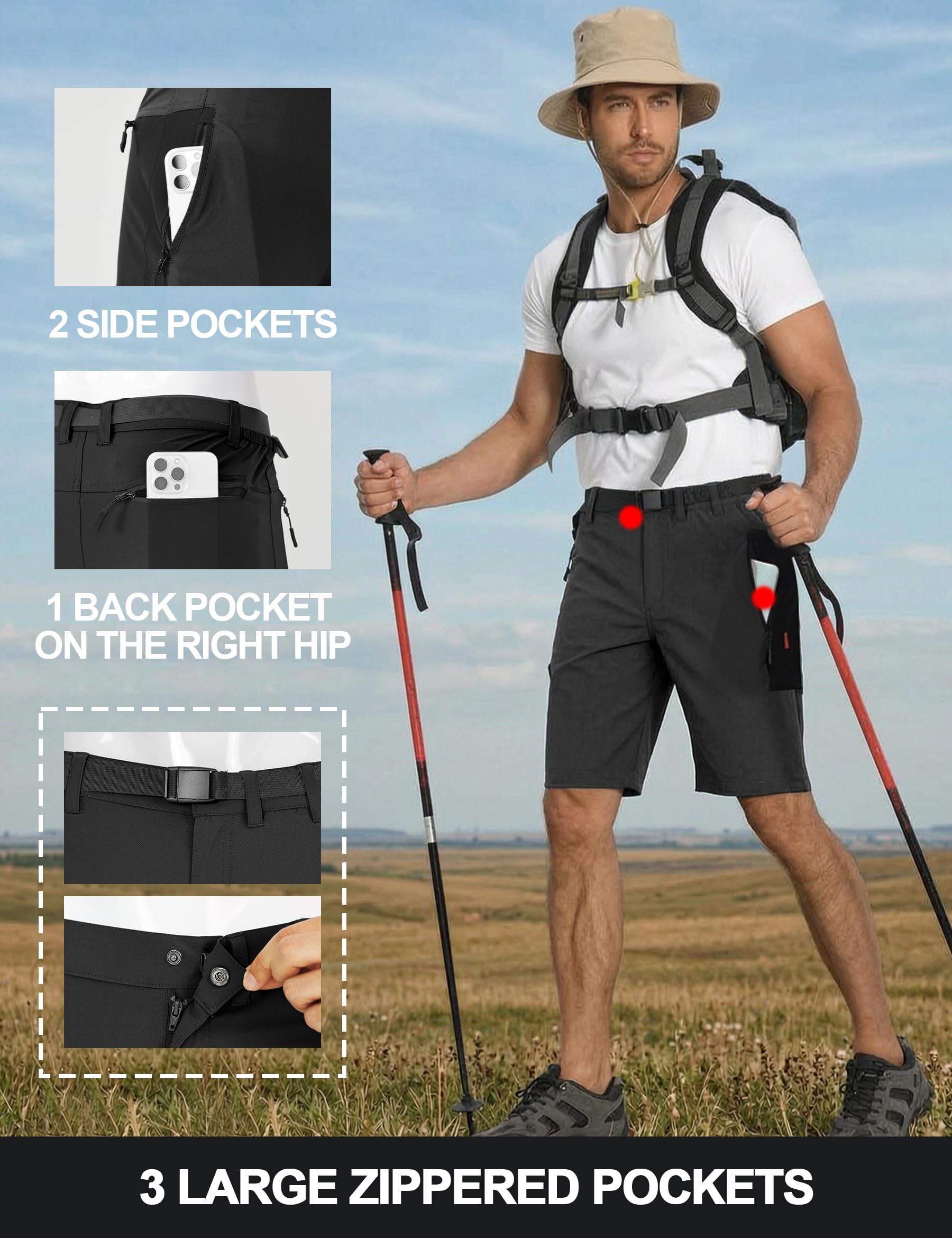 INBIKE Pantaloncini MTB Uomo Estivo Mutande Ciclismo Imbottitura 4D Pantaloncini Cargo Pantaloncini Trekking Asciugatura Rapida Traspirante Elastici per Sport all'Aria Aperta CS106