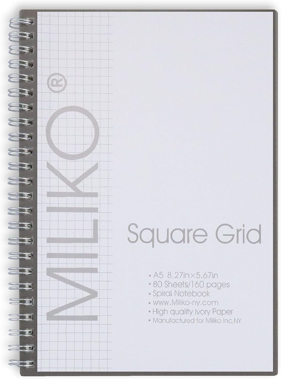 Miliko Transparent Hardcover A5 Size Dot Grid Wirebound/Spiral Notebook-2 Per Pack (Dot Grid), A5 8.27inX5.67in : Office Products