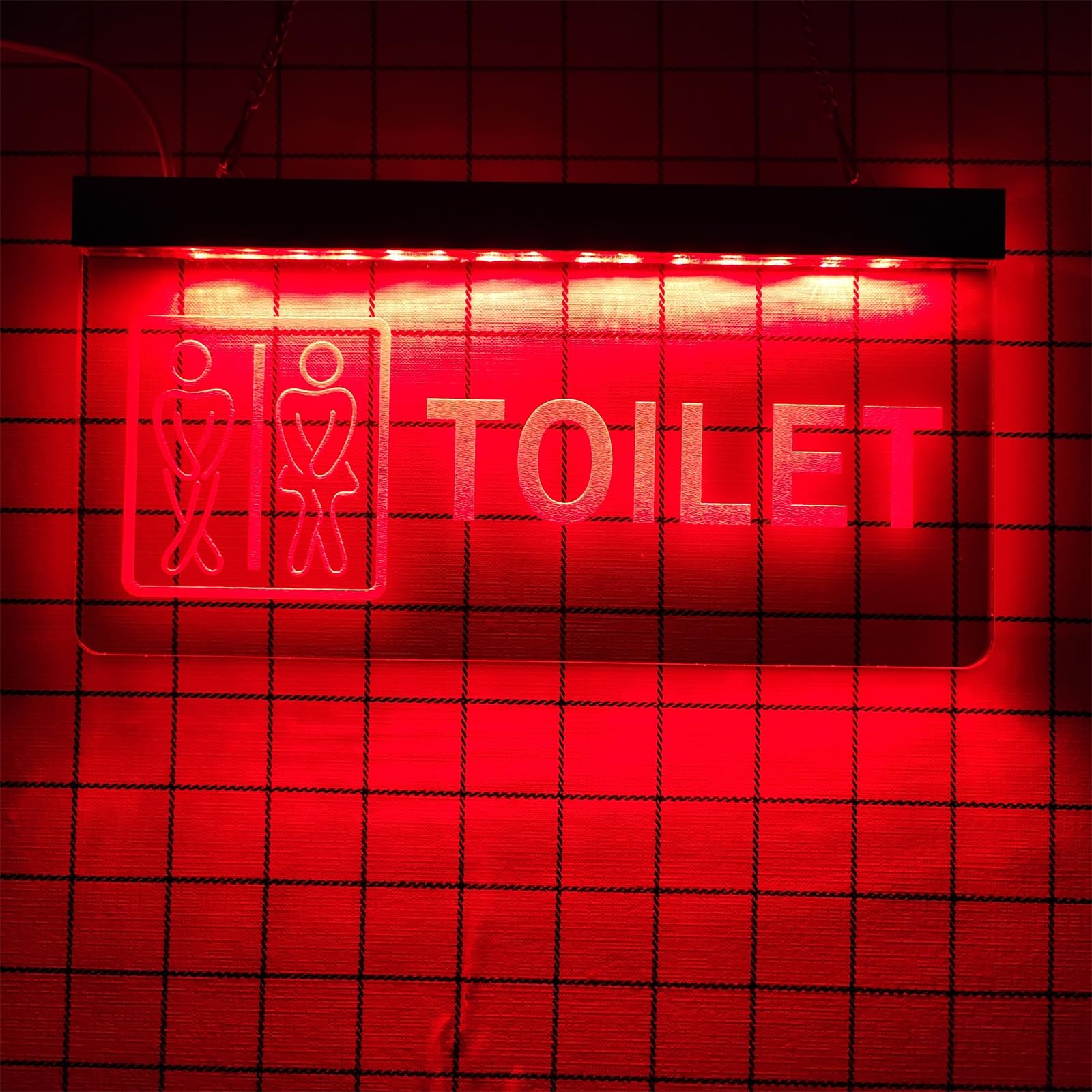 Insegna al Neon a LED per WC con oscuramento a 10 Colori, luci al Neon per Ingresso WC WC, luci notturne per insegne Luminose sospese a Parete,30x15cm