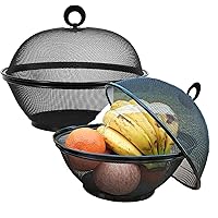 QWXOSR Fruttiera Con Coperchio，Portafrutta Fruttiere Metallo Moderno 27 x 27 x24 cm