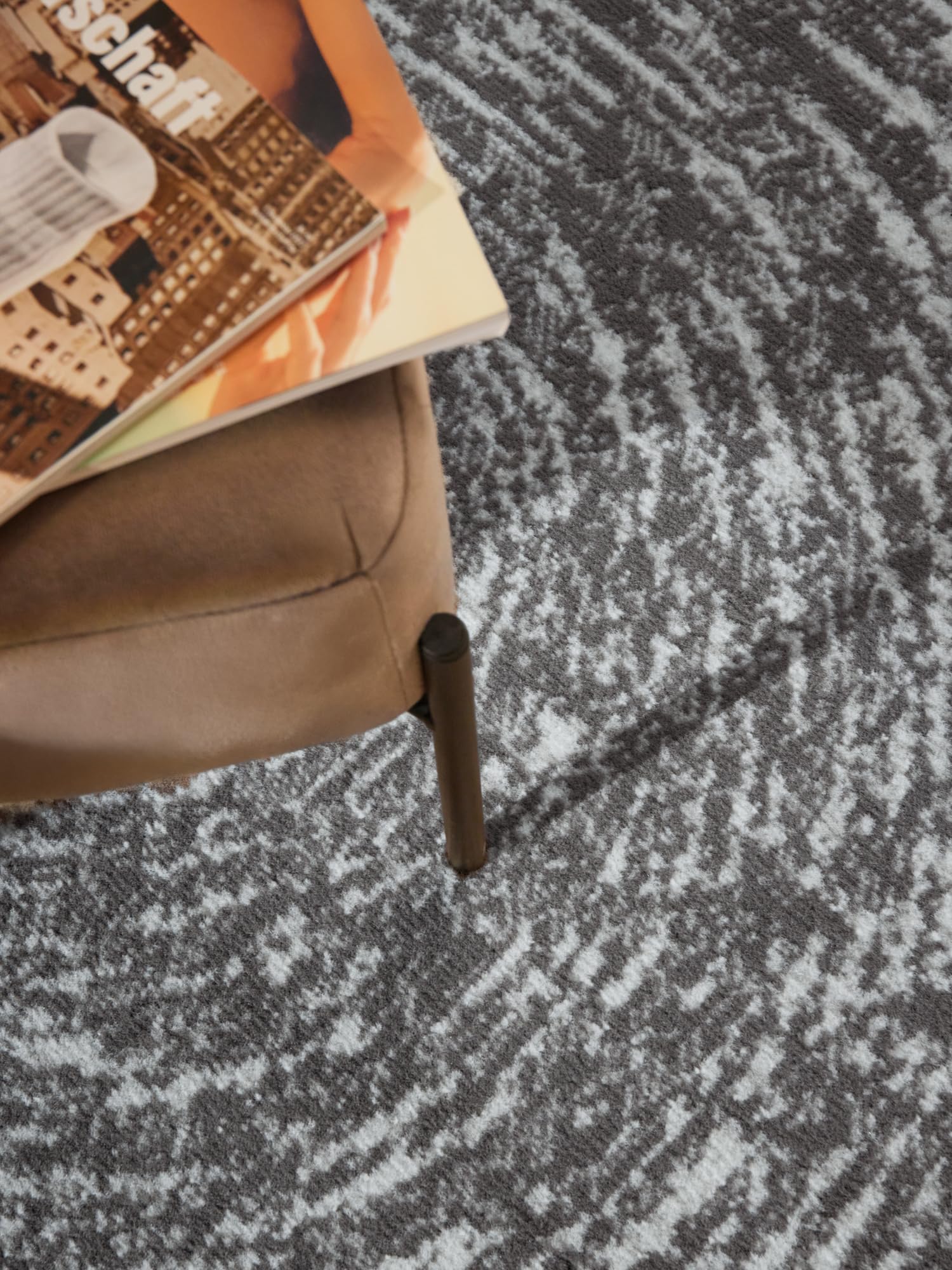 Hanse Home Cavallo Tapis Rond à Poils Courts – Tapis de Salon, Moderne, à Poils Courts et Doux et Design Abstrait pour Salon, Chambre à Coucher, Salle à Manger, Couloir – Gris crème, diamètre 160 cm