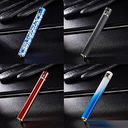 Miniatura 7 de Encendedor de antorcha de 2 piezas, mini tira cilíndrica recargable, encendedor de gas suave, portátil, ajustable, para cocina, interior, exterior,