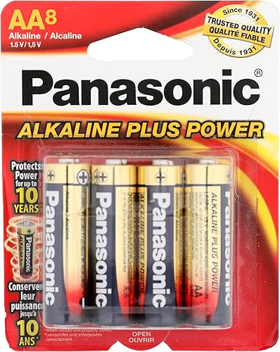 Panasonic 354370 AA Alkaline Plus Power Baterías - Paquete de 8