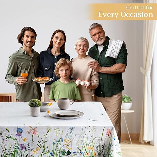Miniatura 6 de Maison d' Hermine - Mantel cuadrado decorativo de algodón para comedor, hogar, granja, fiestas, exteriores y boda, bohemio, ideal para primavera y
