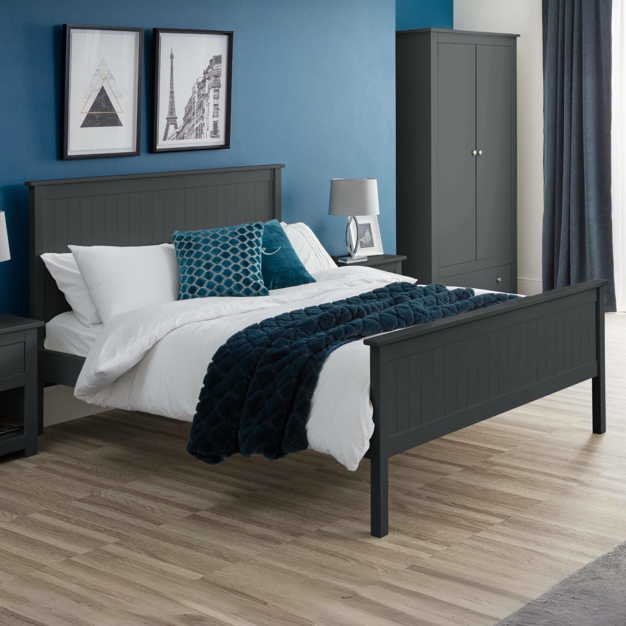 Julian Bowen Anthracite Maine Bed - 90Cm Single